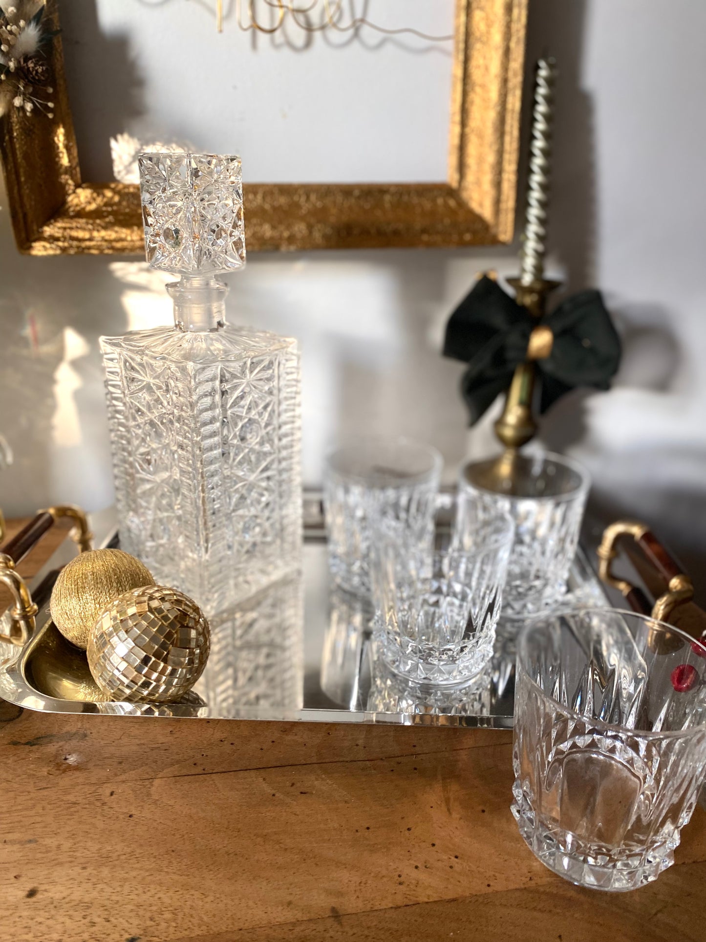 Service à whisky en cristal ancien