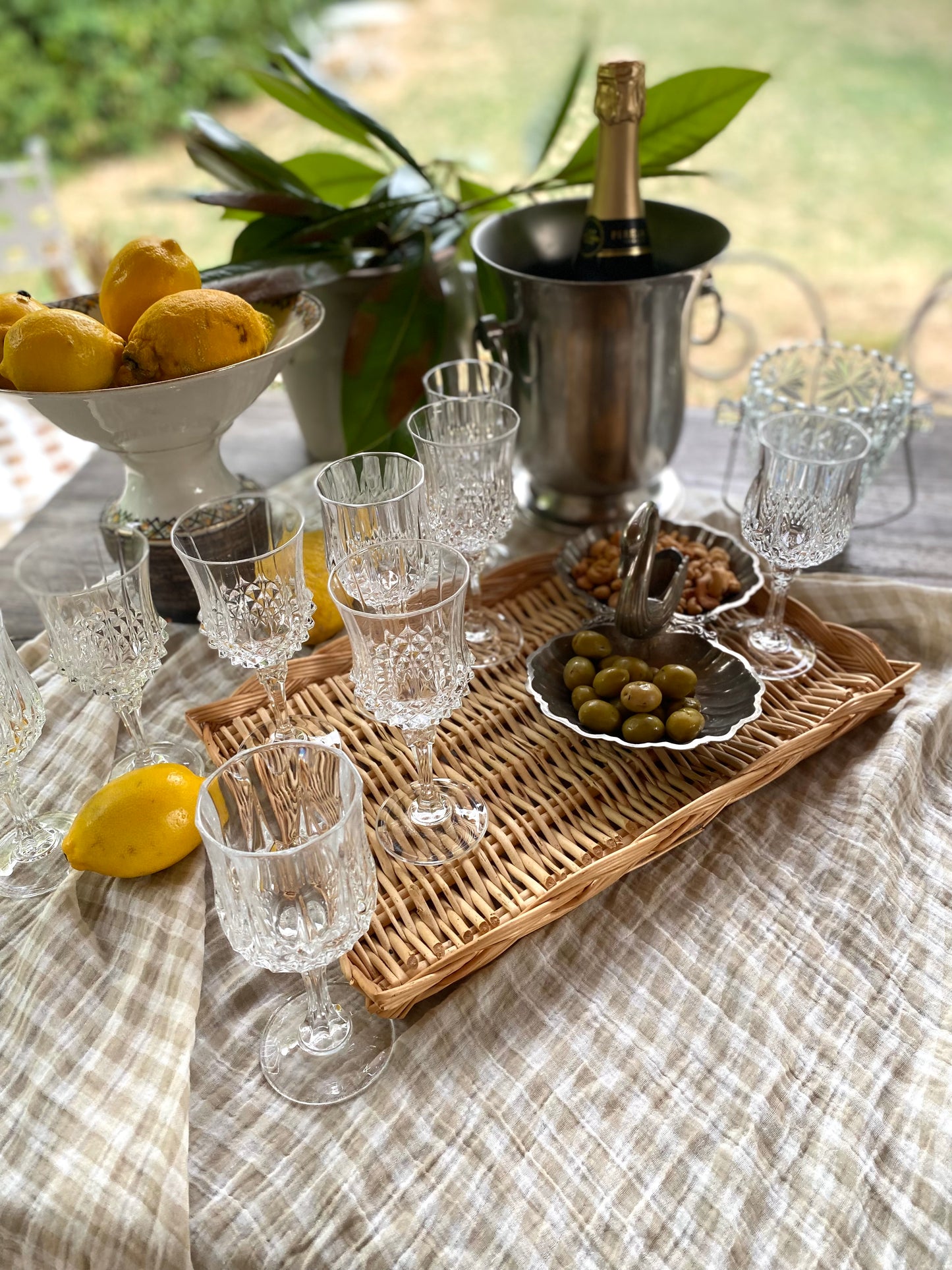 Service de verres à pied dépareillés