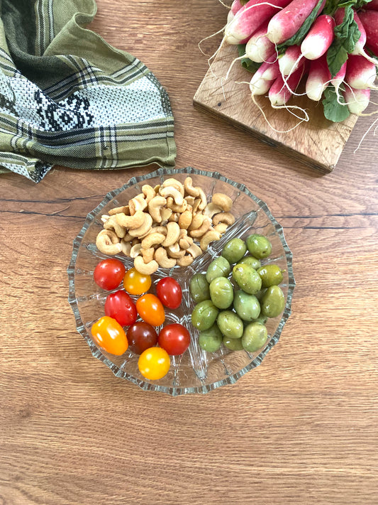 Plat à compartiment en verre moulé