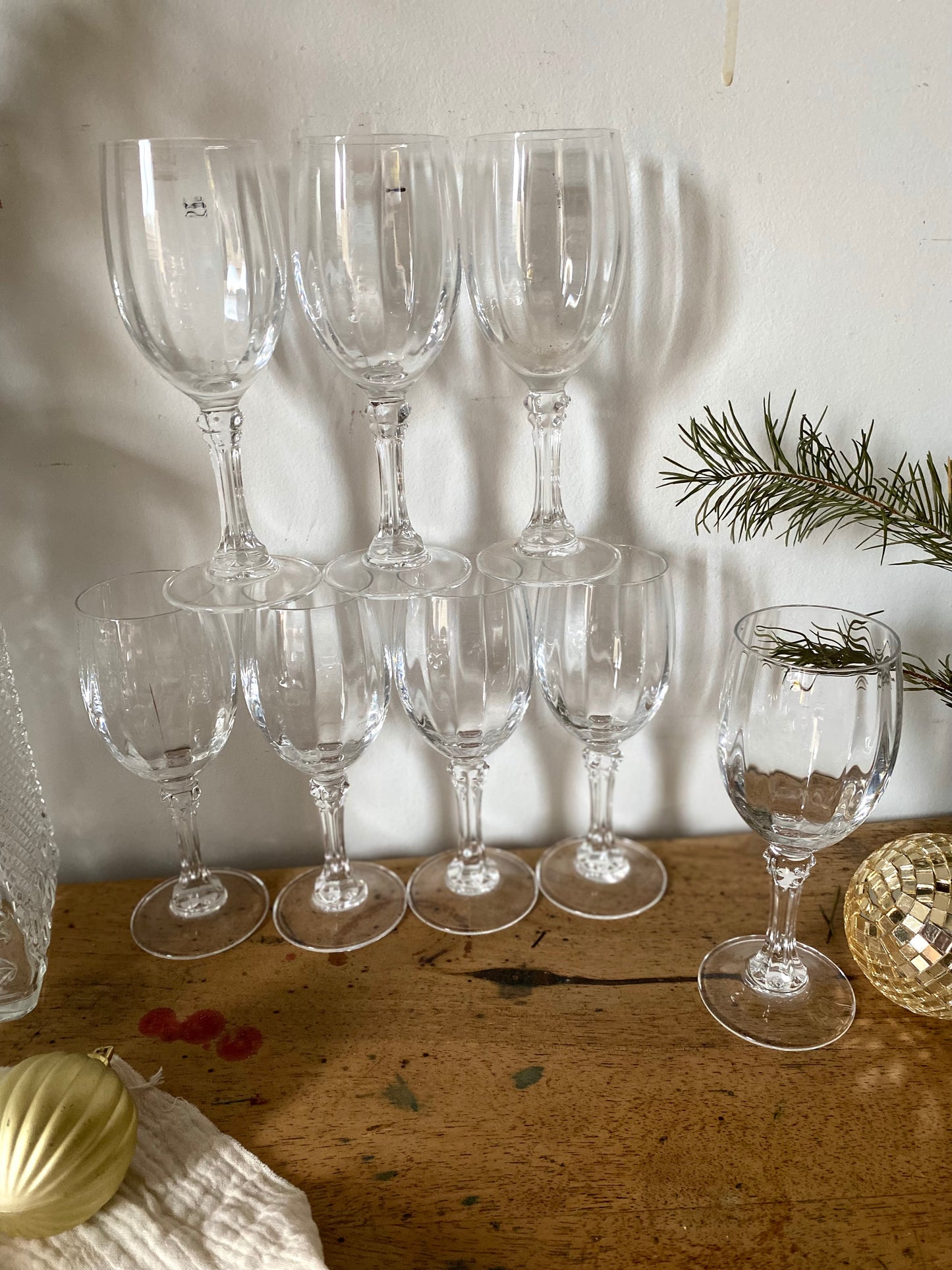 Verres à pied en cristal