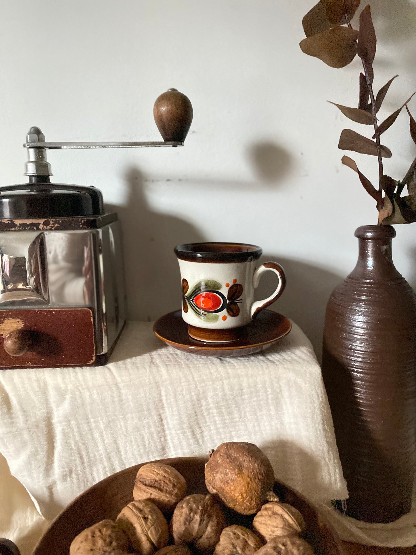 3 tasses à café en faïence ancienne SMF Schramberg 1960