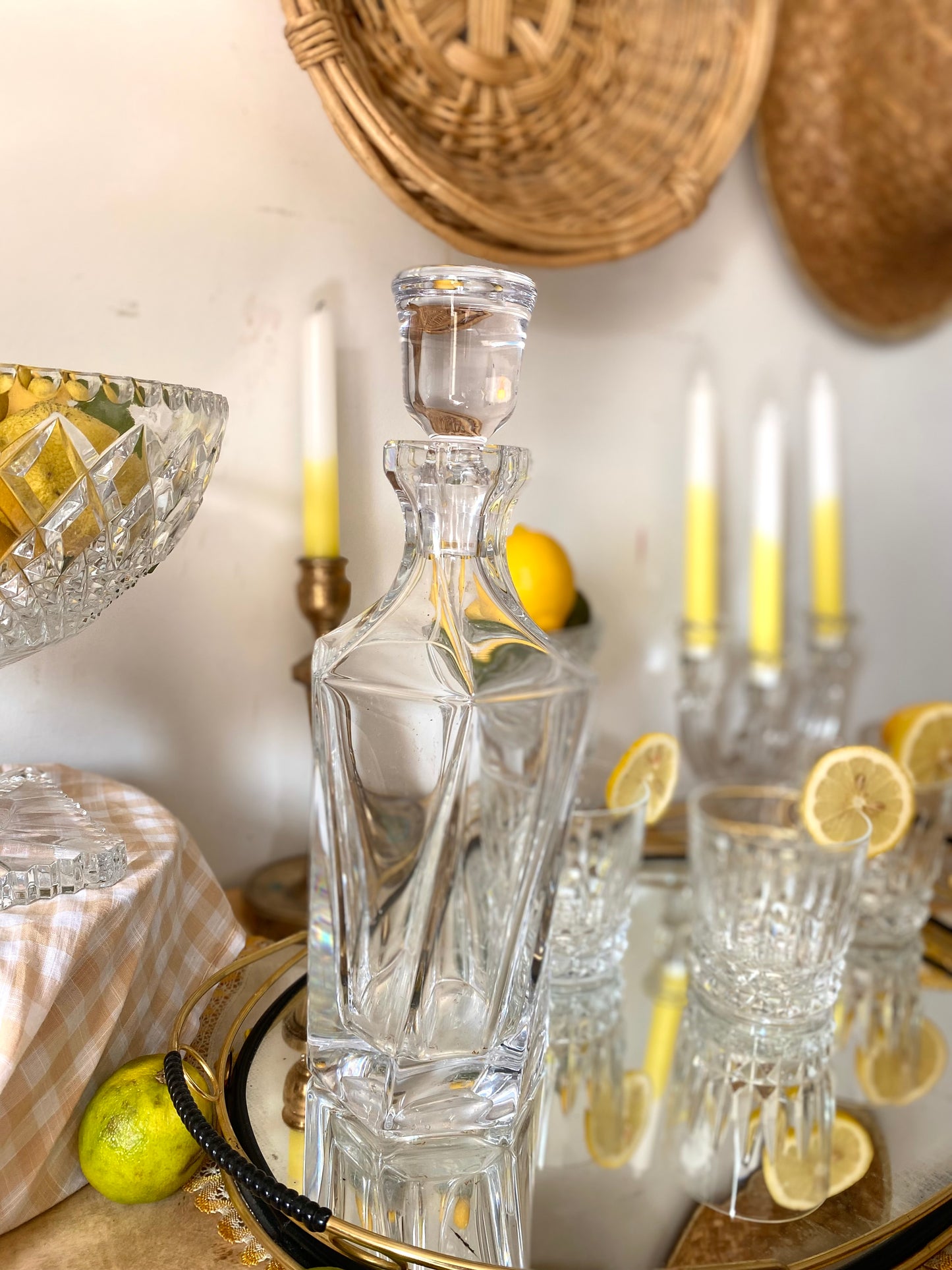 Service à liqueur en verre ancien