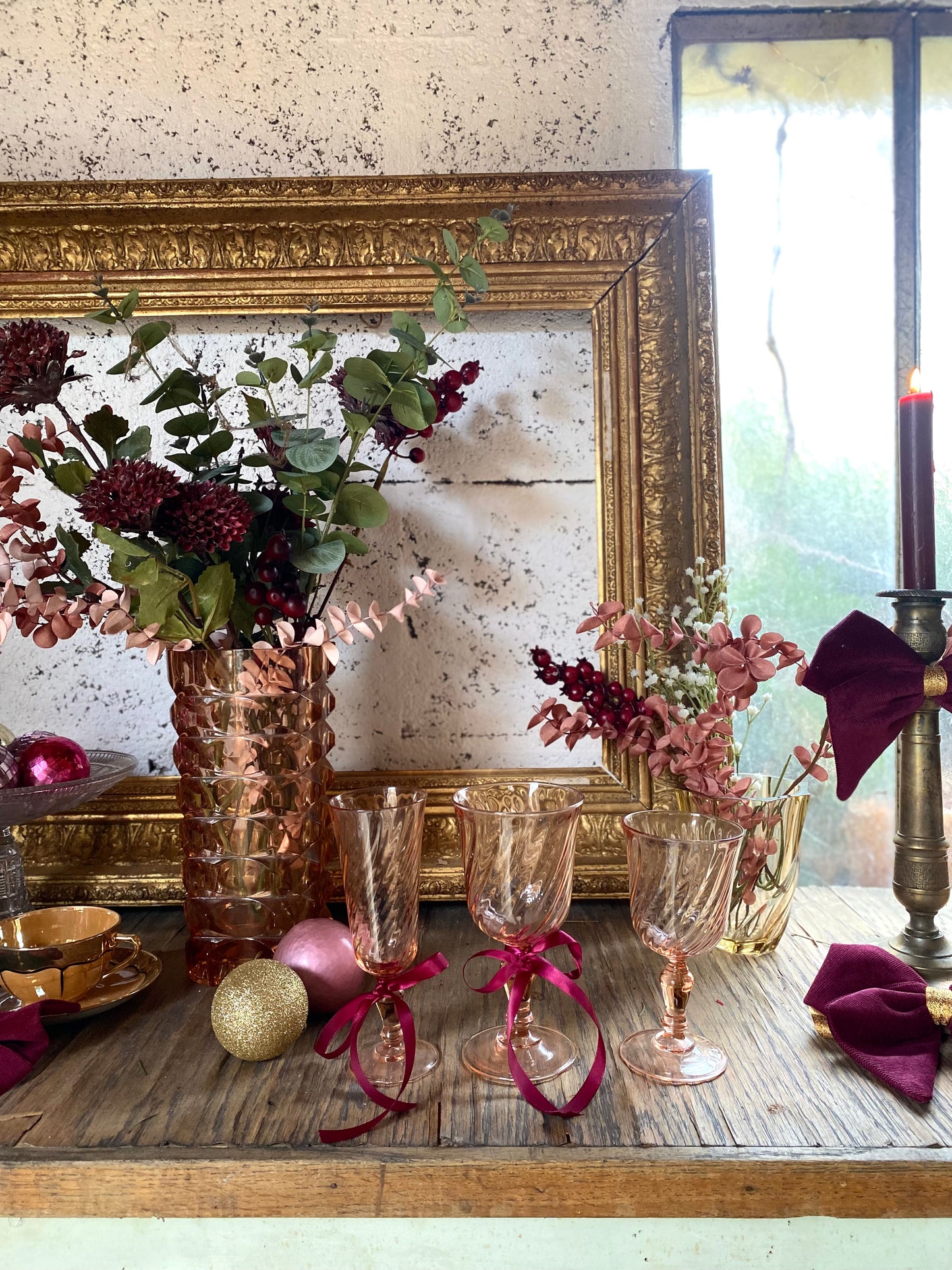 Service de 18 verres en rosaline