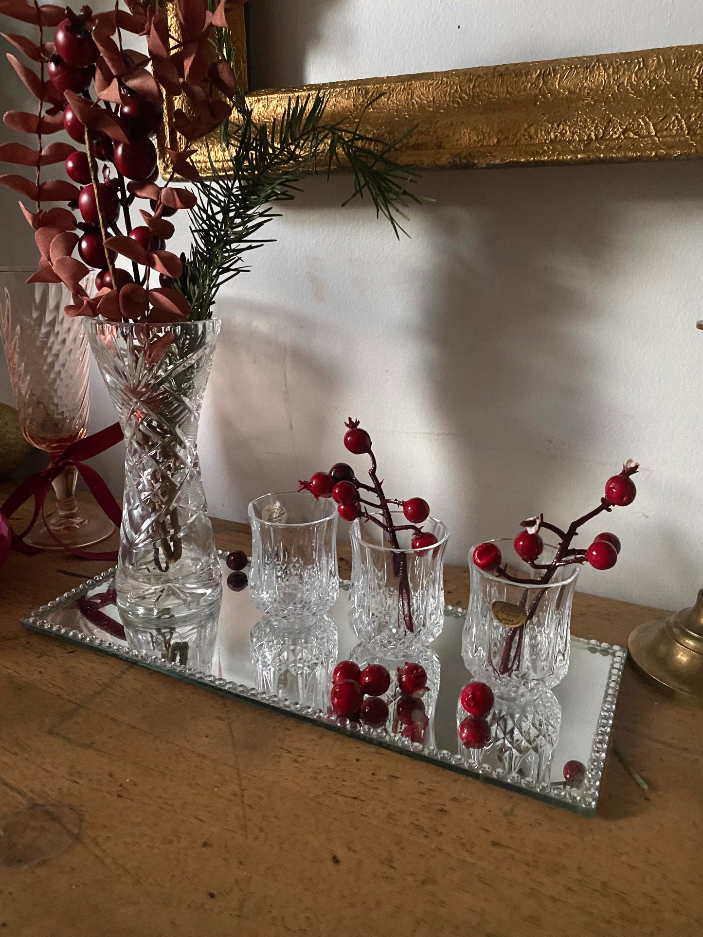 Ensemble de soliflore en cristal