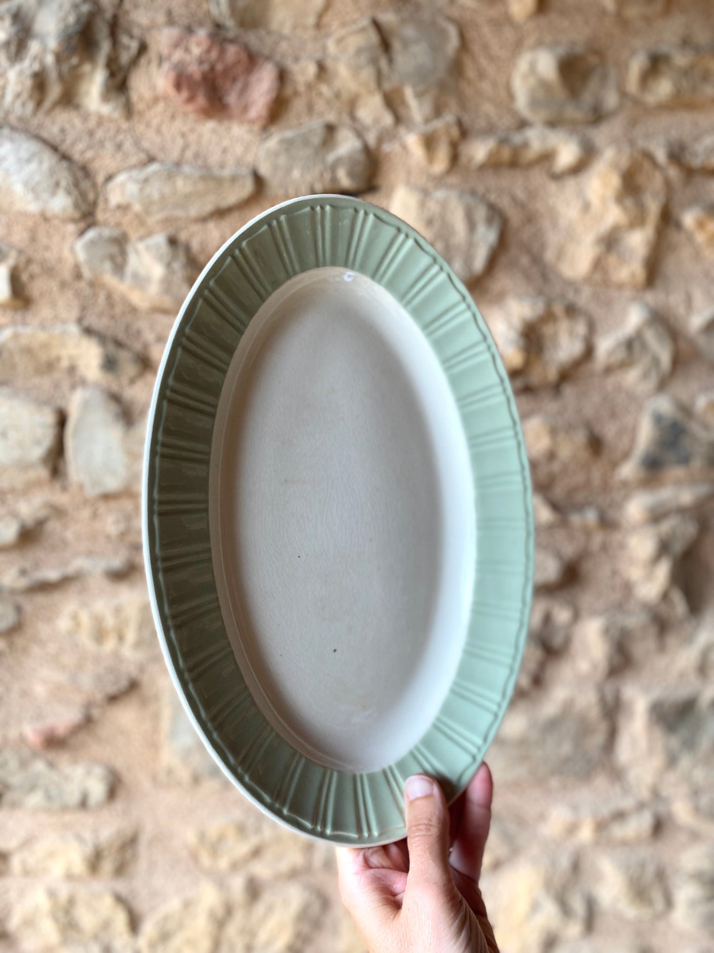 Plat ovale à bordure godronnée, Villeroy & Boch, années 50