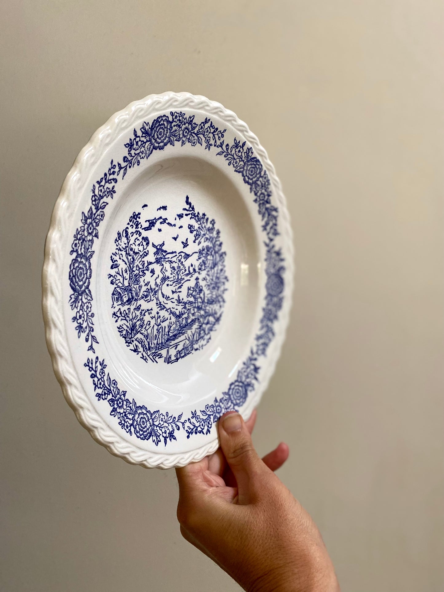 Assiettes creuses en faïence anglaise