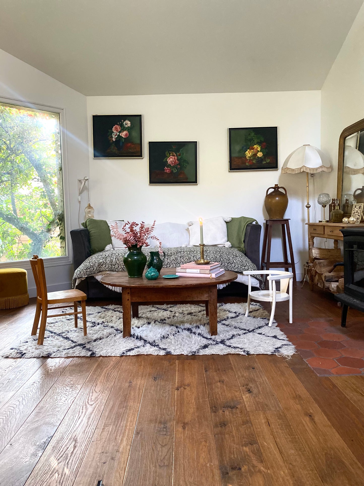 Peinture à l'huile ancienne encadrée