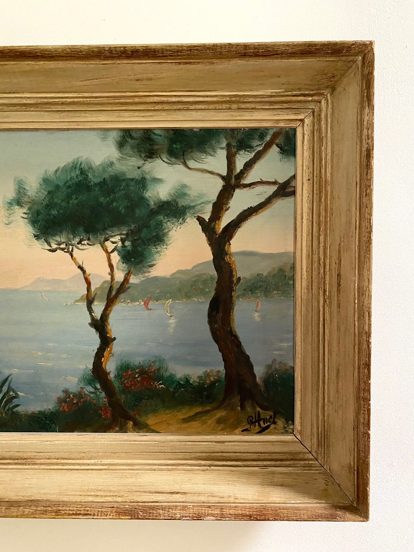 Peinture à l’huile ancienne de la première moitié du XXe siècle