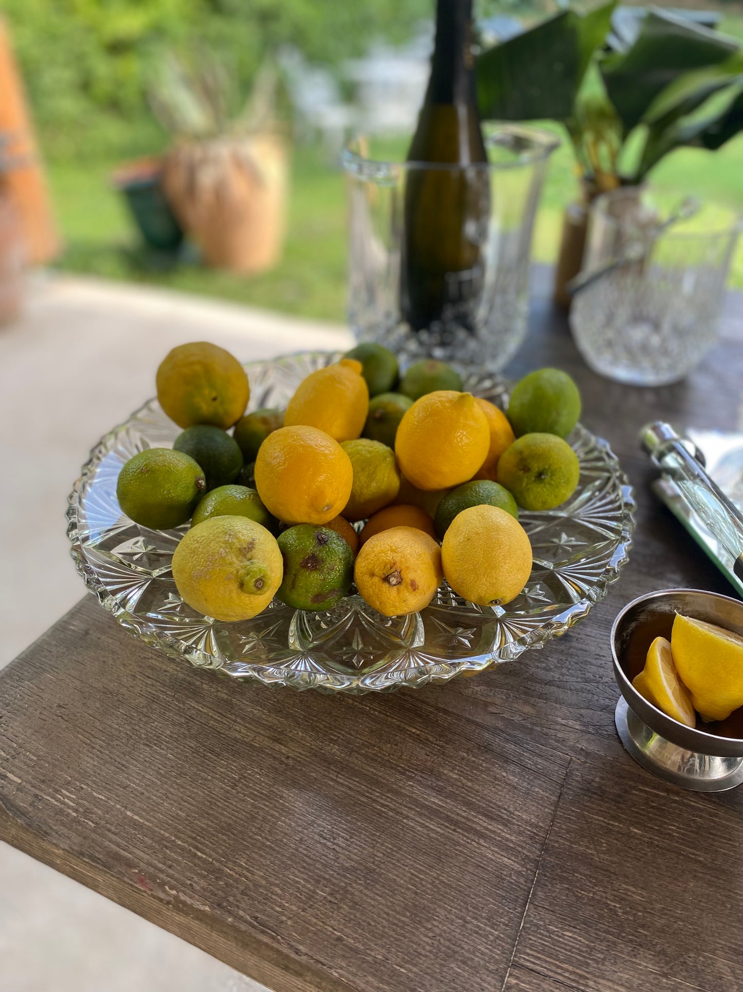 Coupe de présentation en verre taillé
