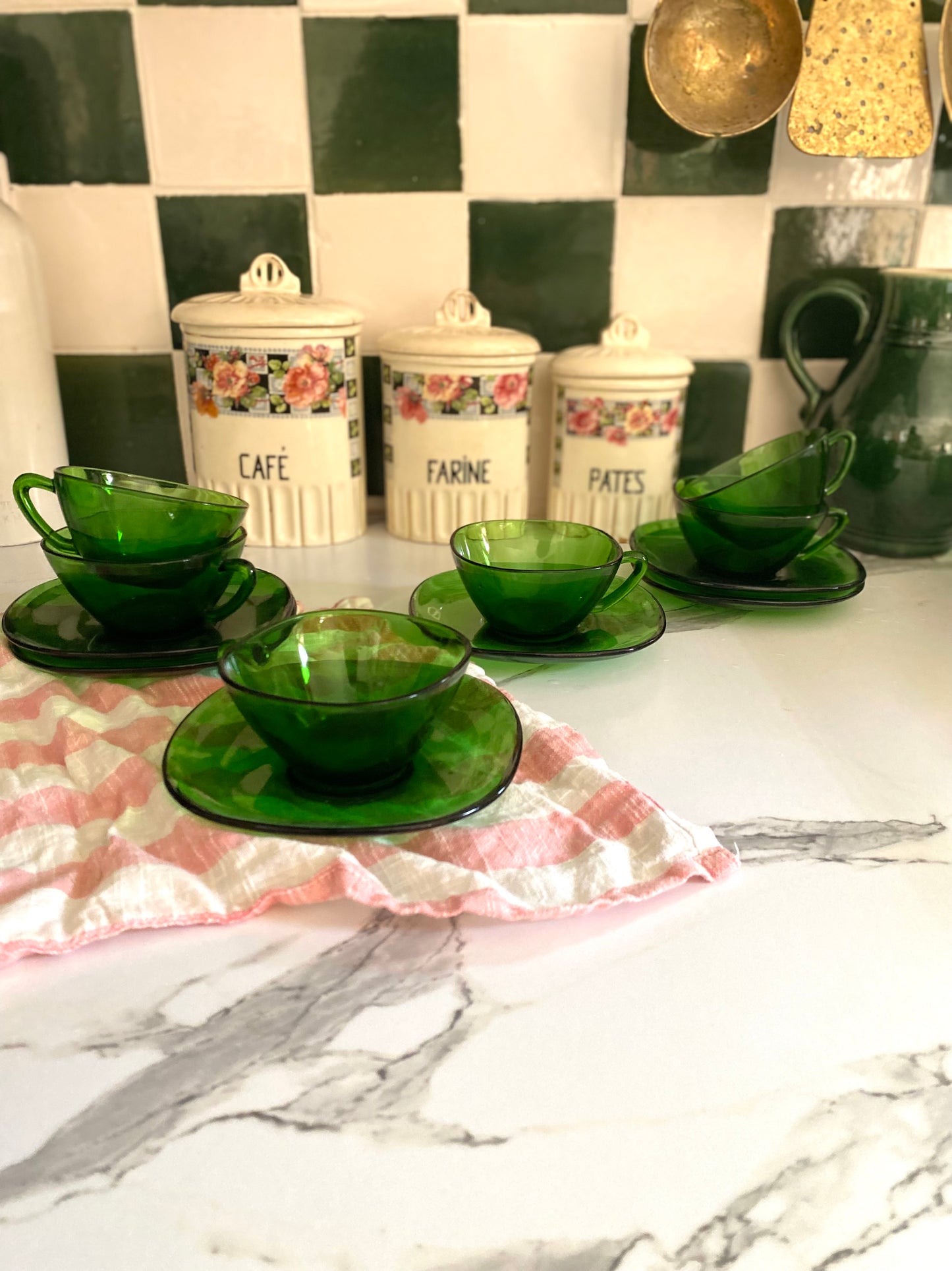 Tasses à café en verre vintage