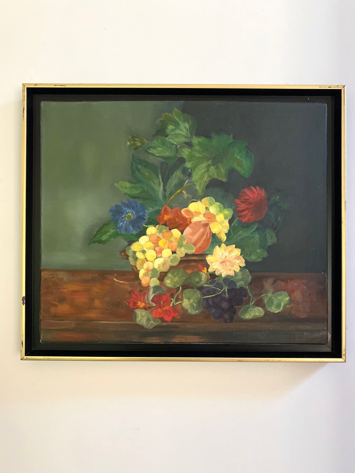 Peinture à l'huile ancienne encadrée