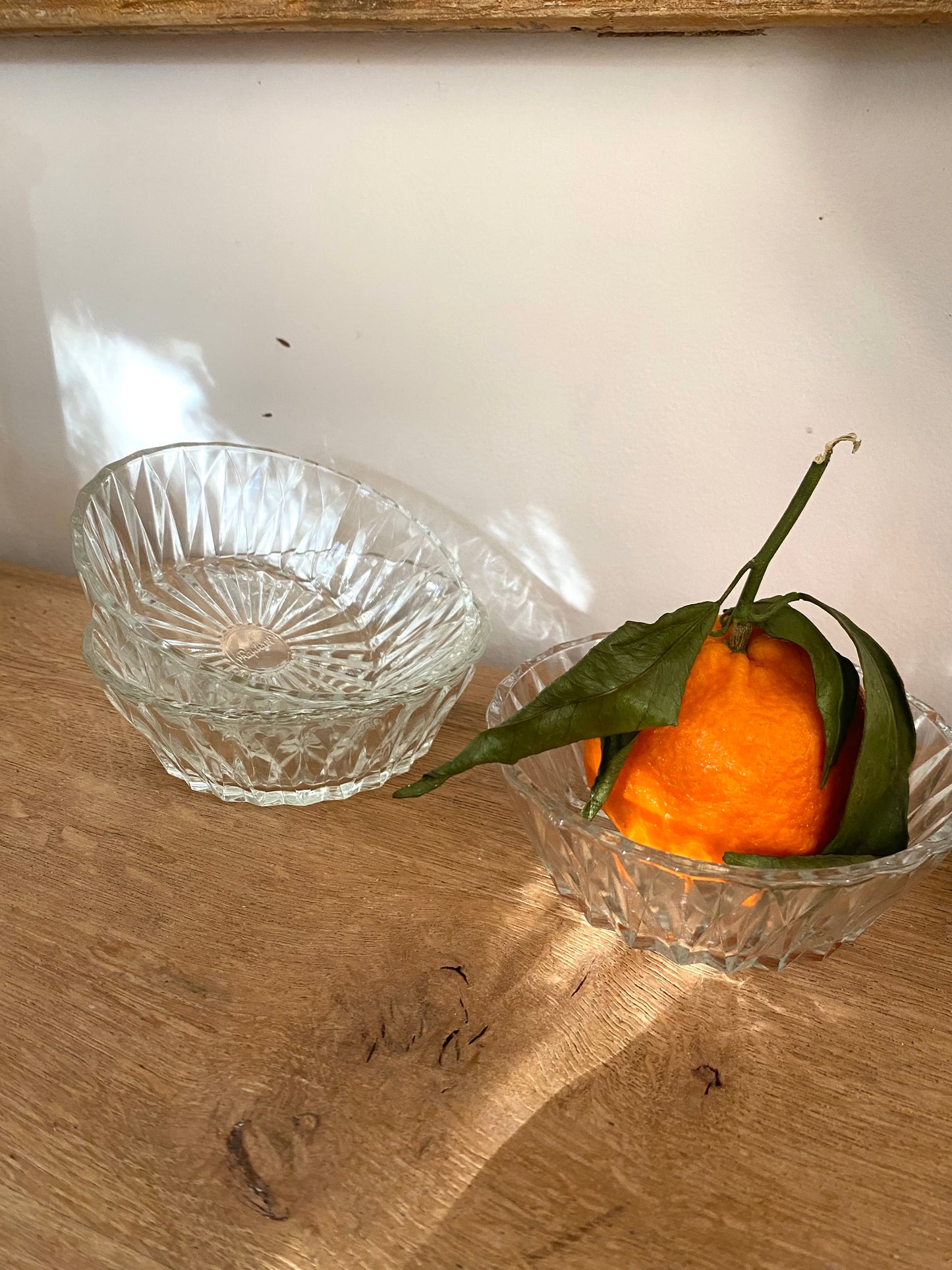 3 Ramequins en verre ciselé