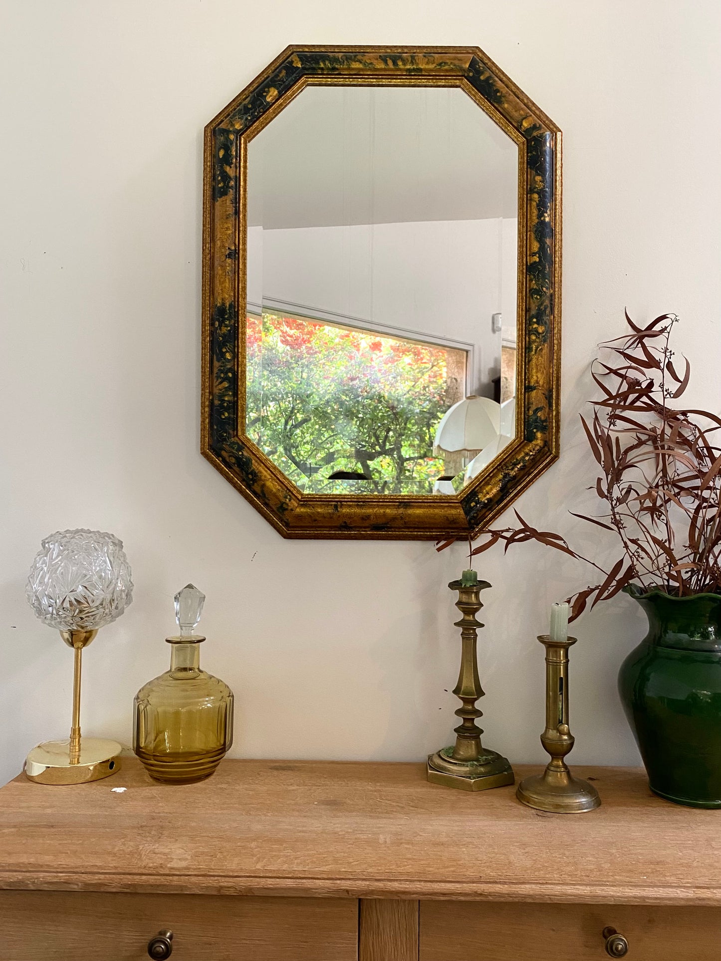 Miroir octogonal Art Déco ancien