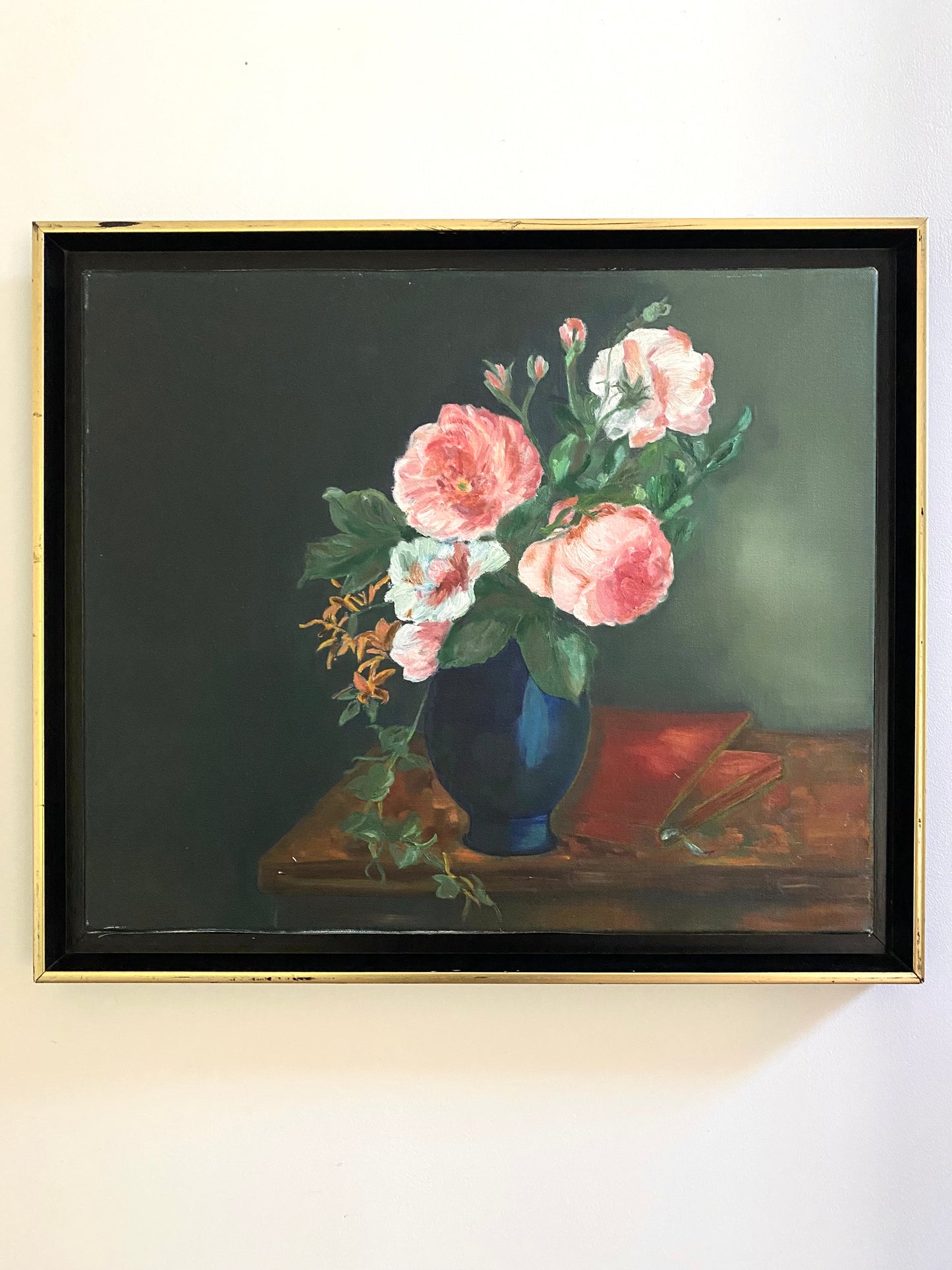 Peinture à l'huile ancienne encadrée