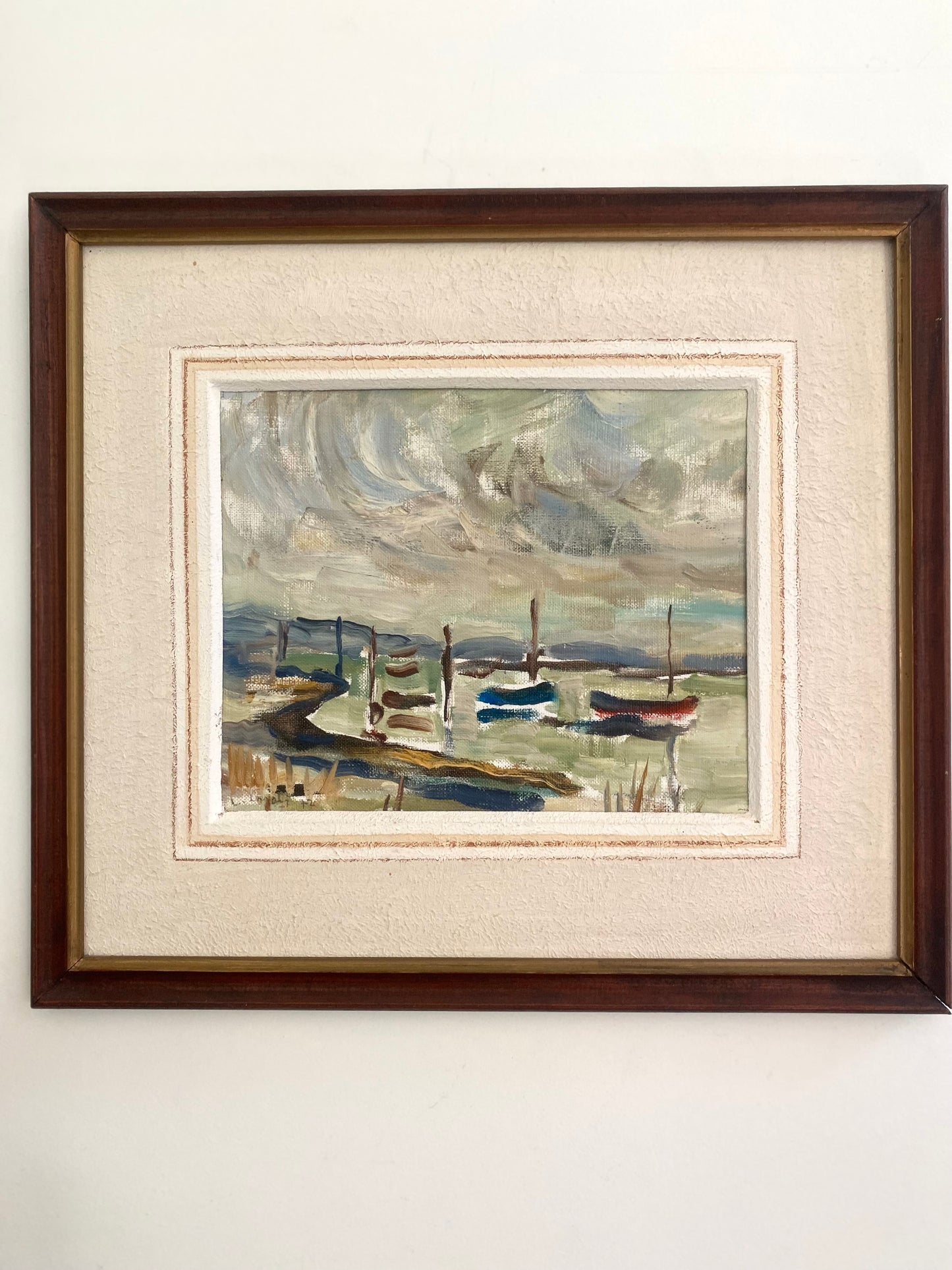 Tableau Huile sur Toile "Étangs à Leucate" – 1972