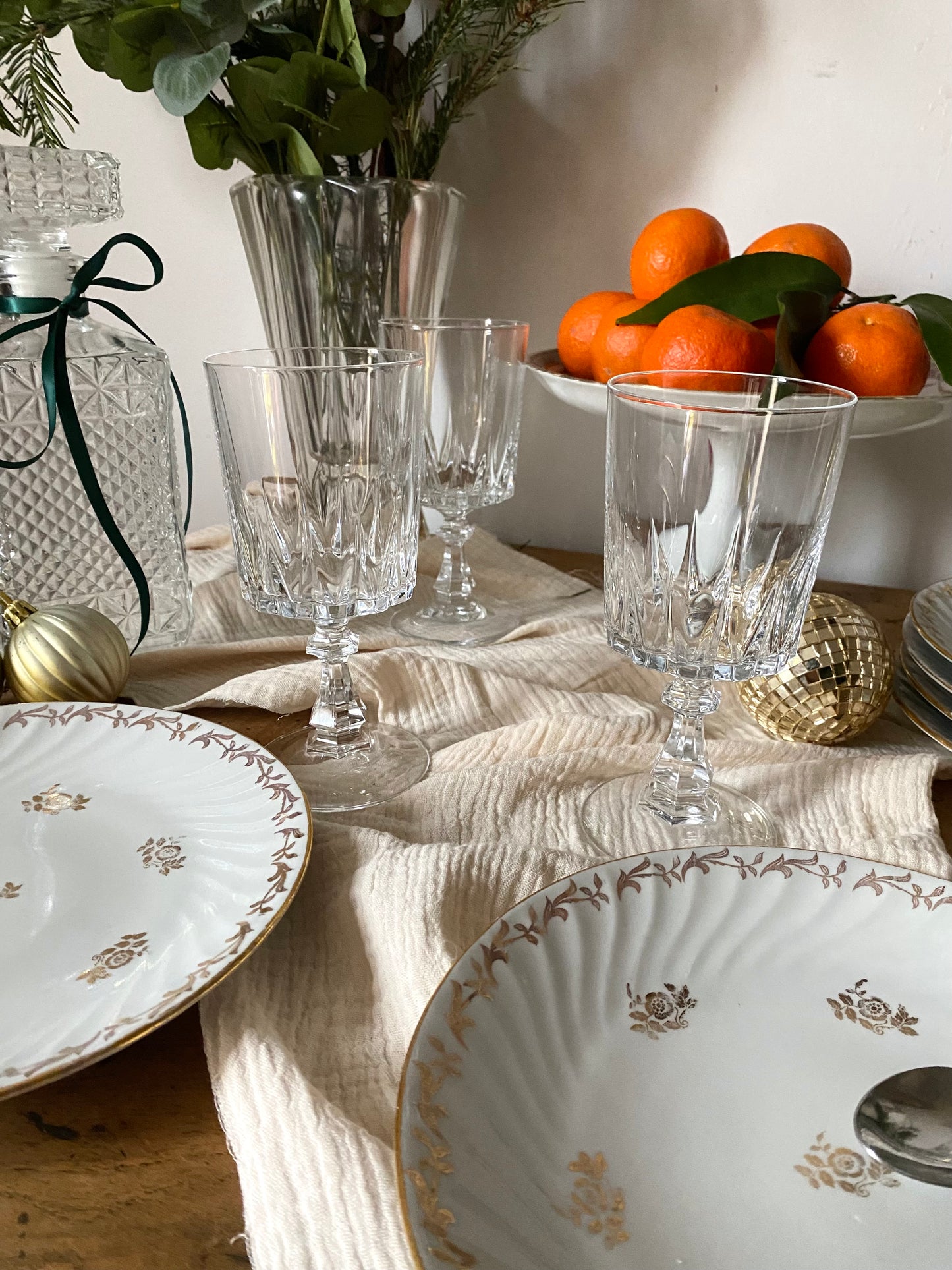 Verres en cristal ciselé