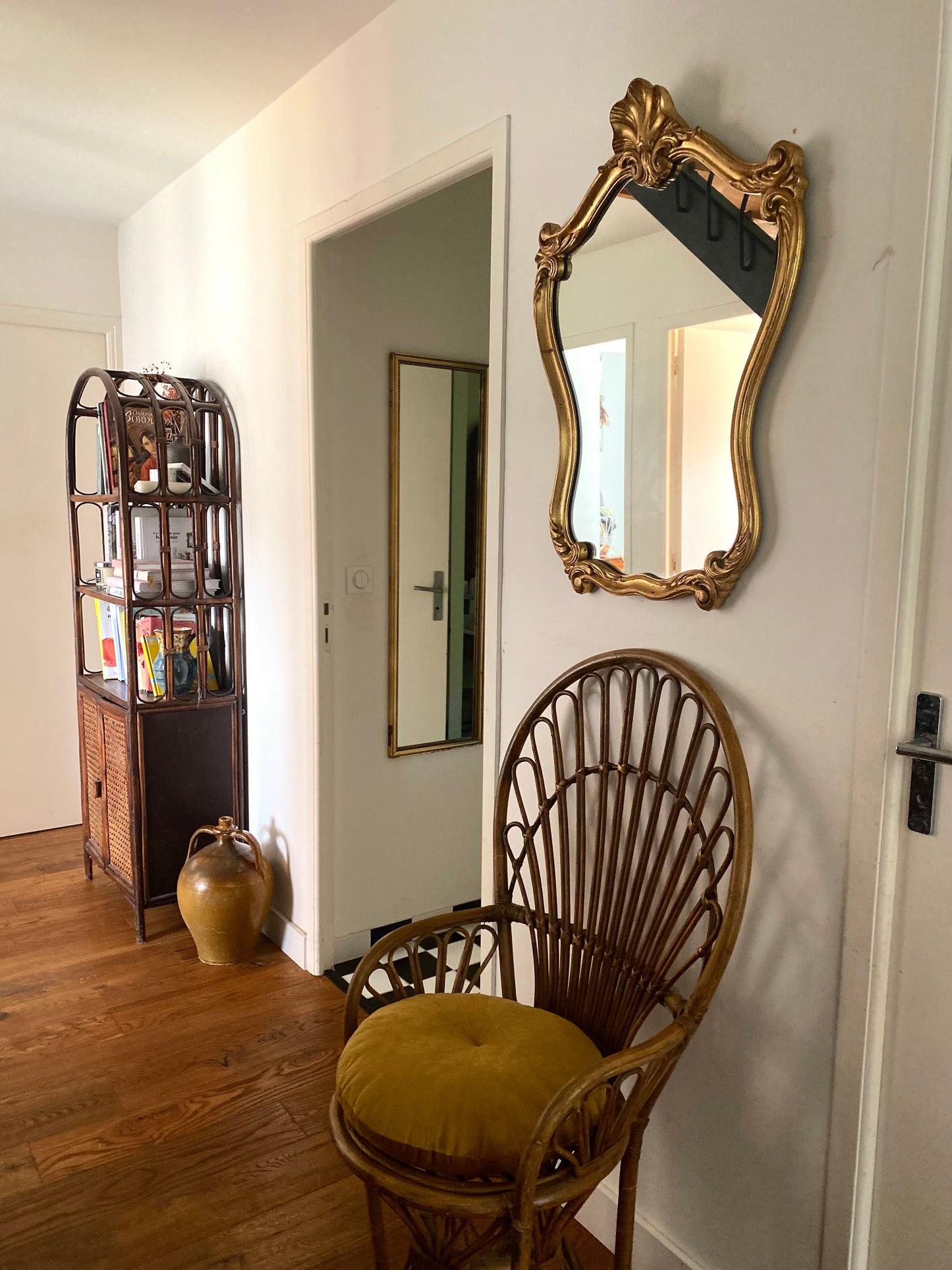 Miroir baroque ancien à coquille