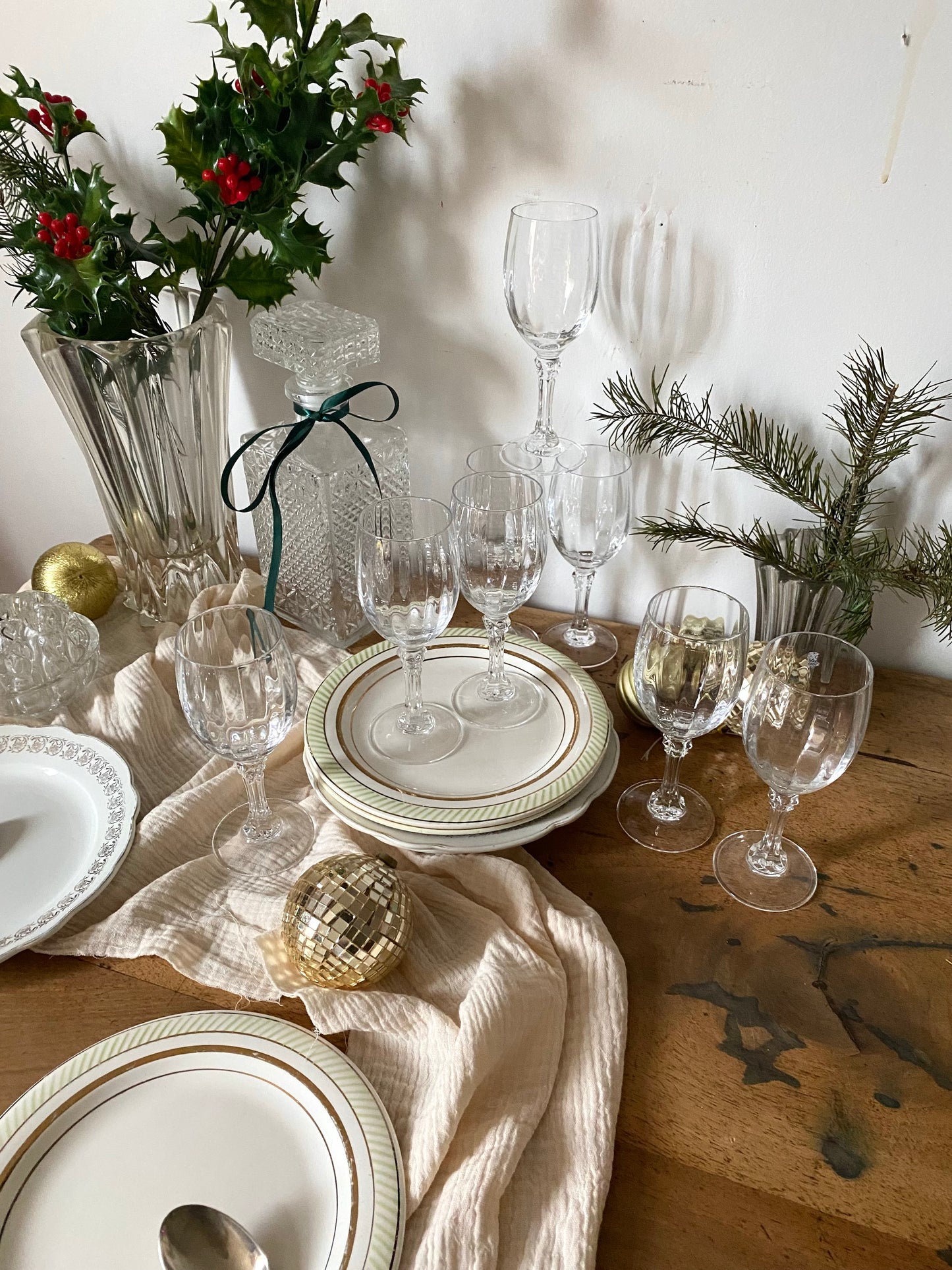 Verres à pied en cristal