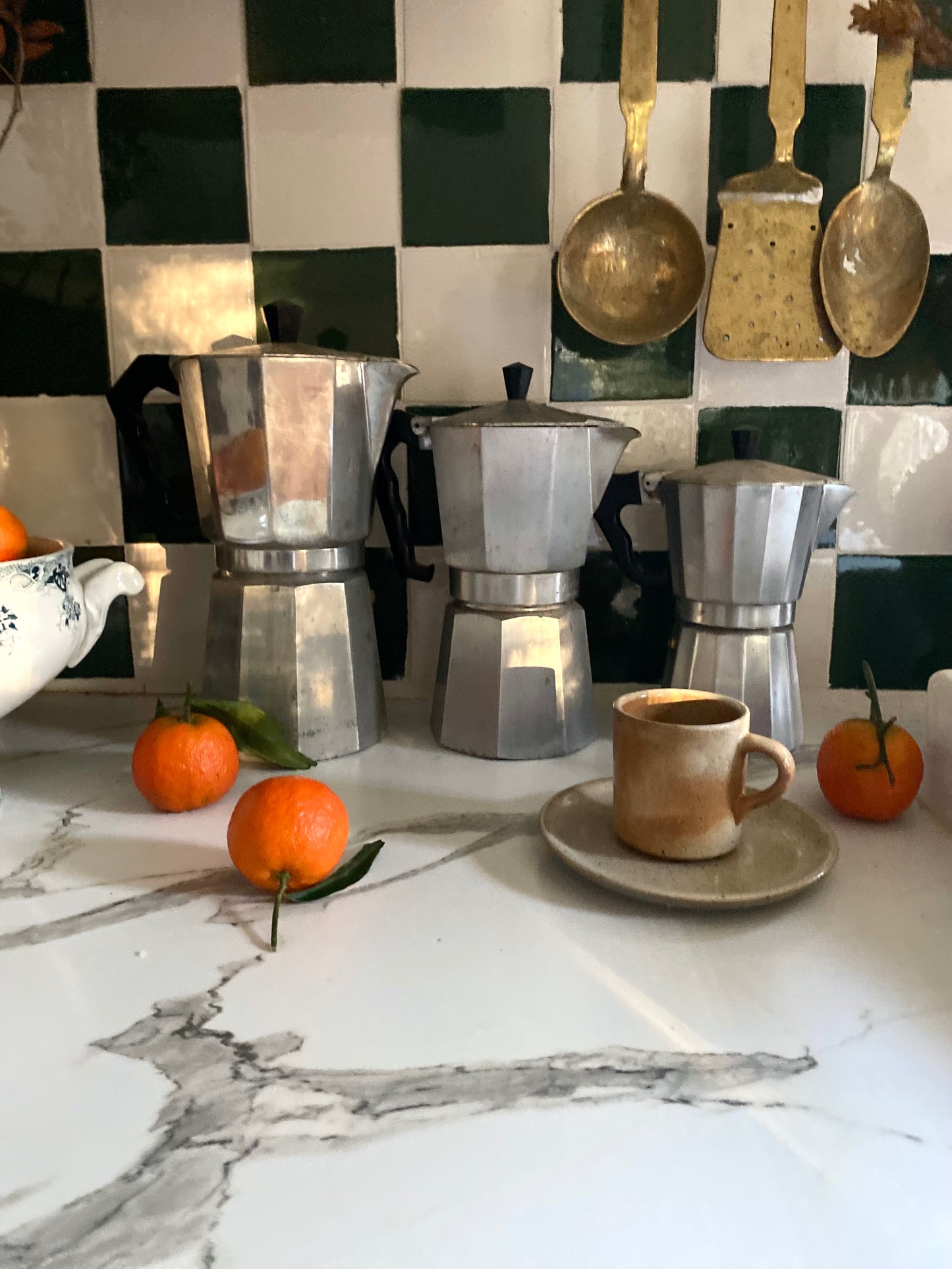 Trio de cafetière italienne vintage