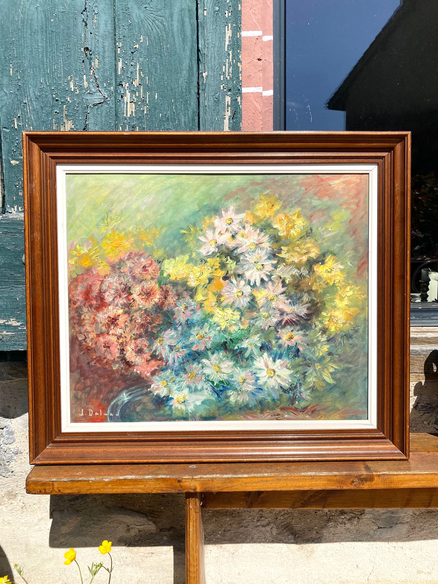 Huile sur toile - Bouquet impressionniste - 1950