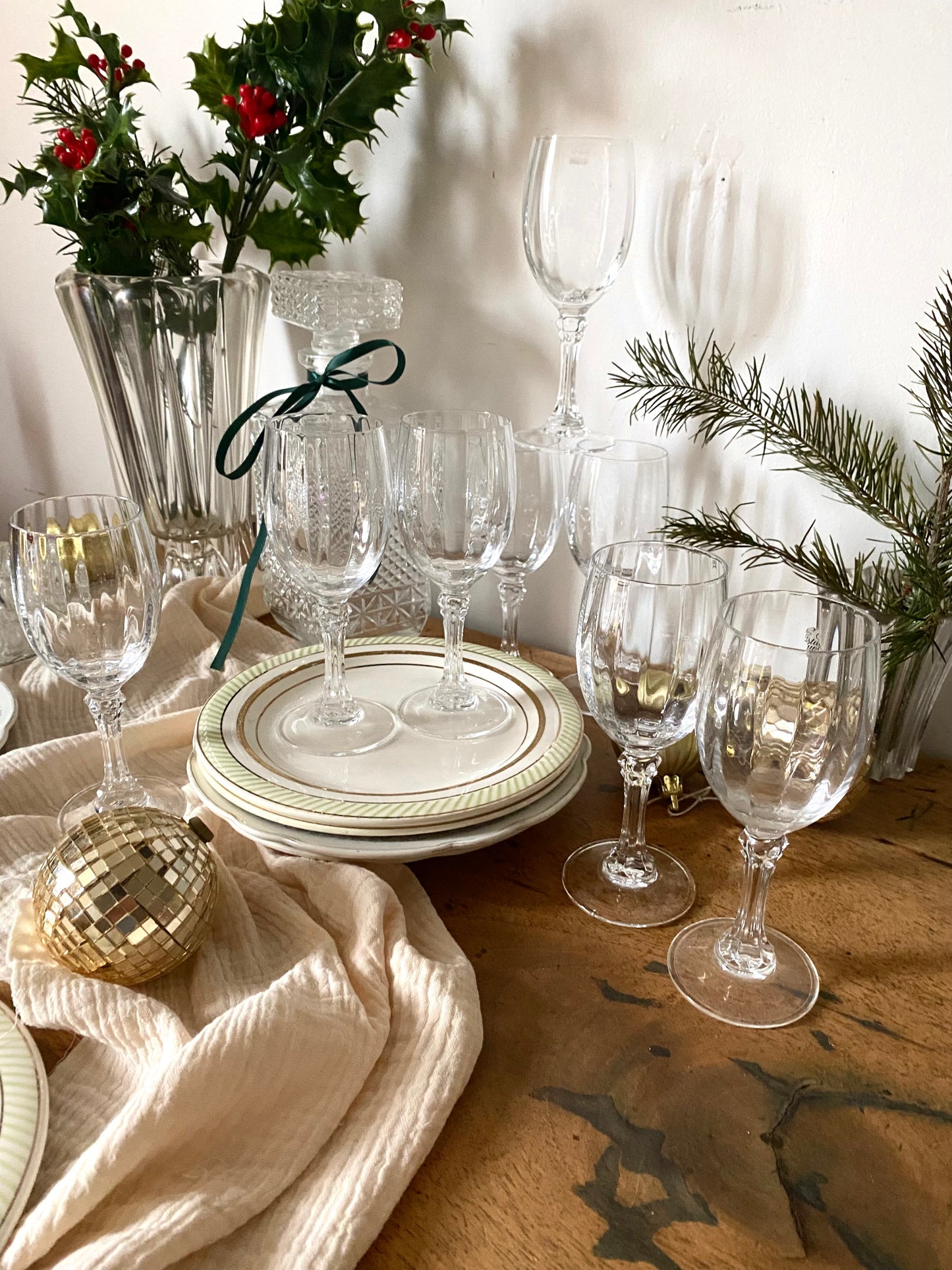 Verres à pied en cristal