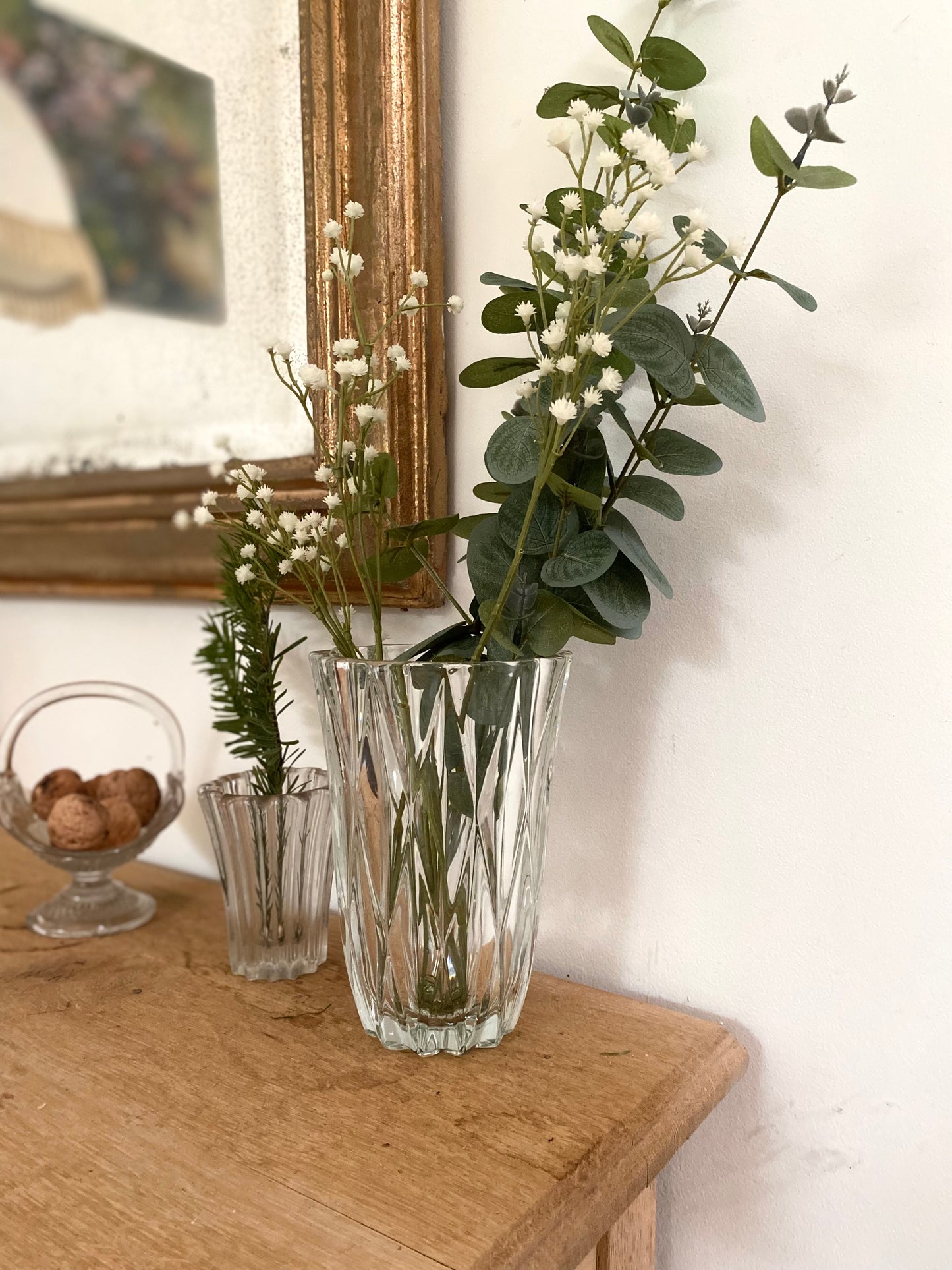 Duo de vase en verre vintage