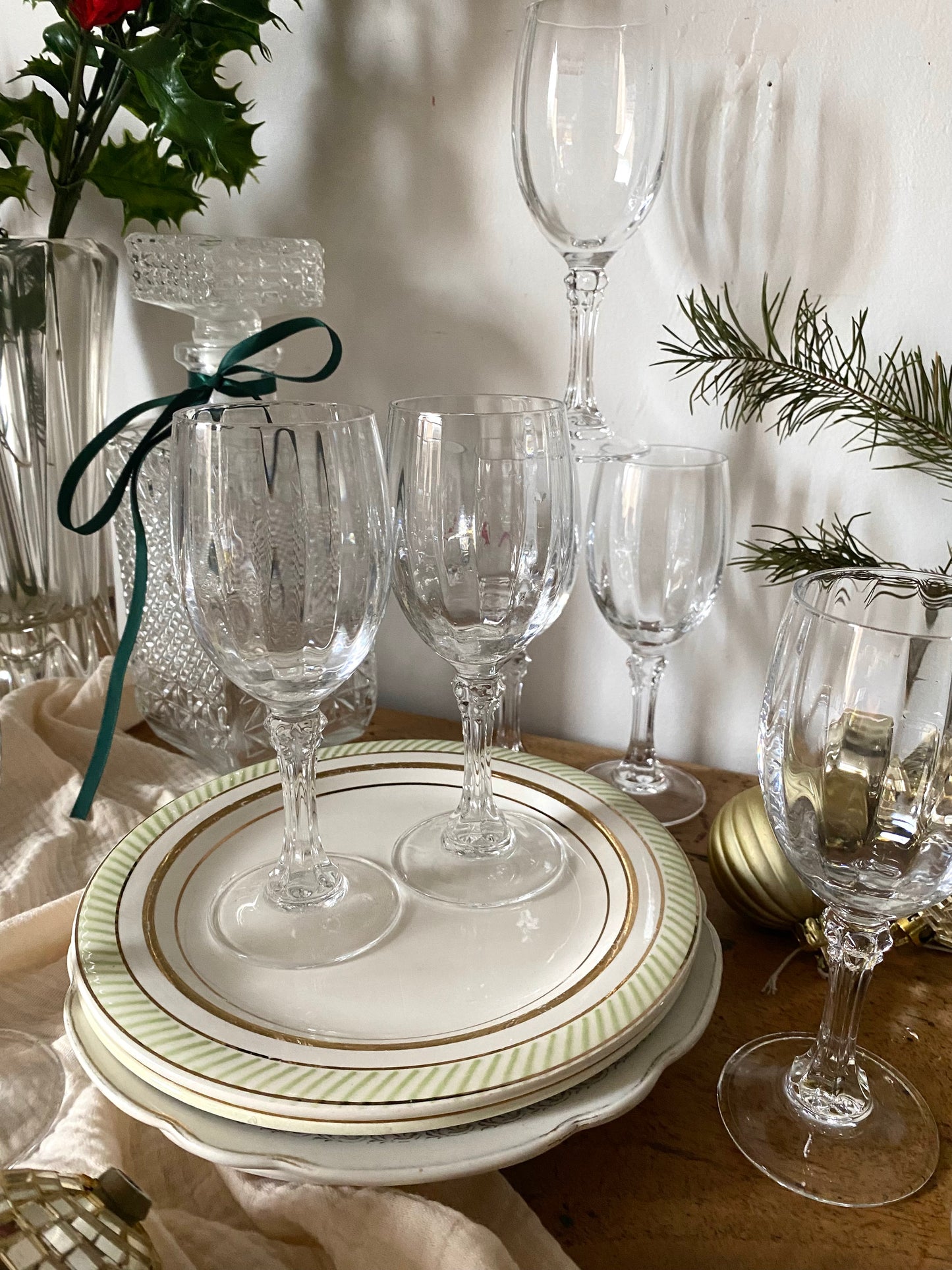 Verres à pied en cristal