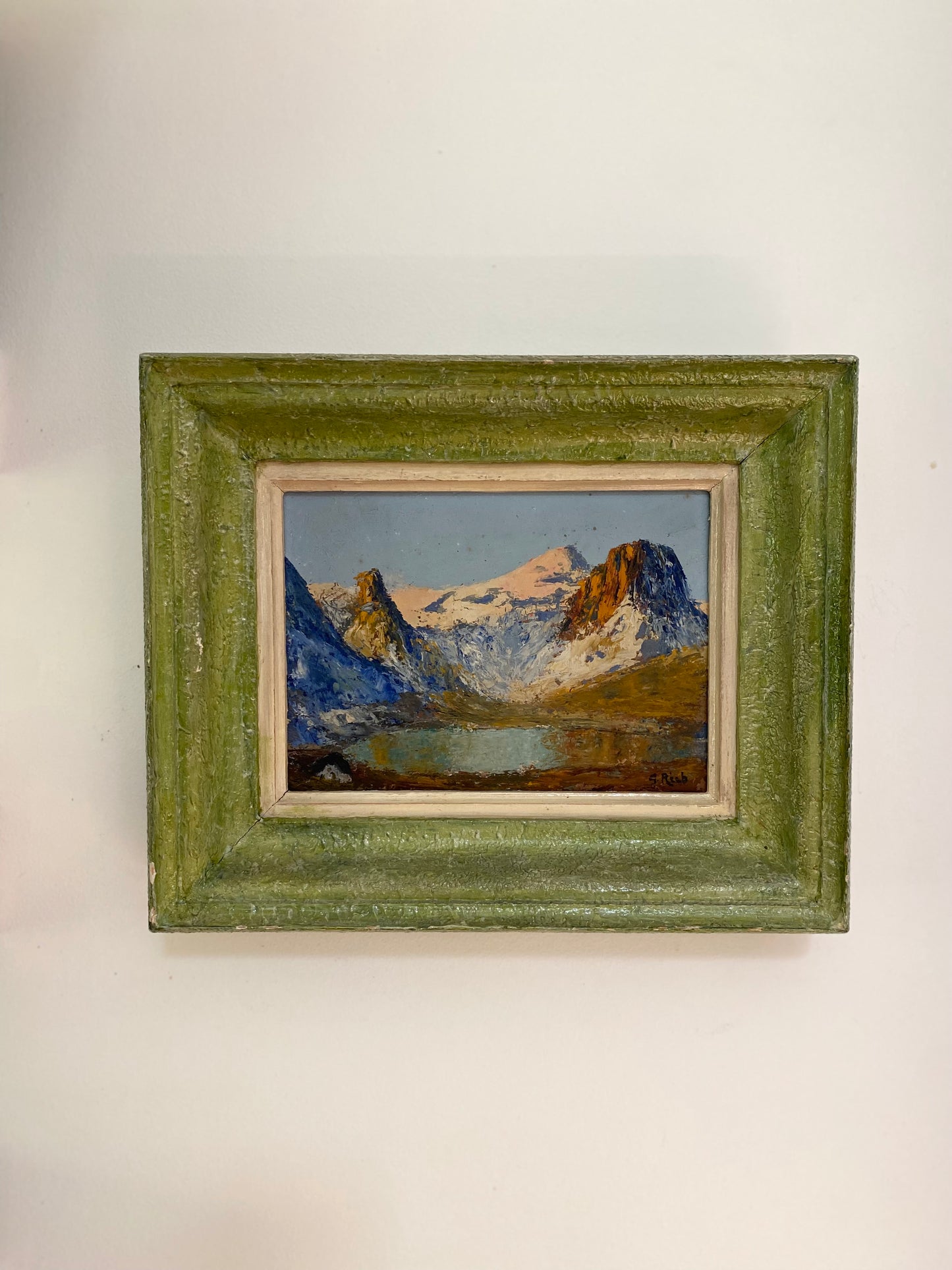 Tableau Huile sur Panneau - "Le Lac de Tignes" par Georges REEB - Savoie
