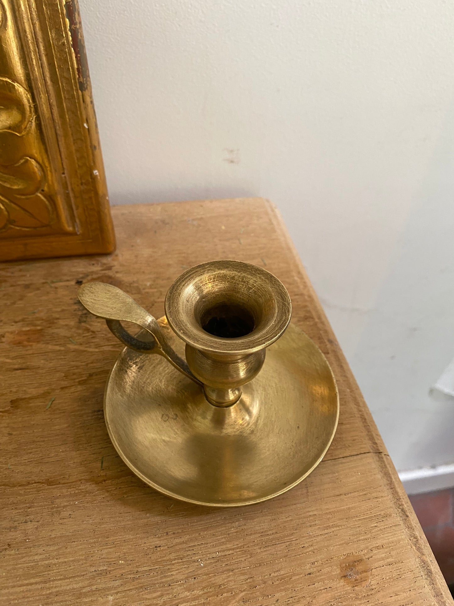 Élégant Bougeoir à main en Laiton – 1950