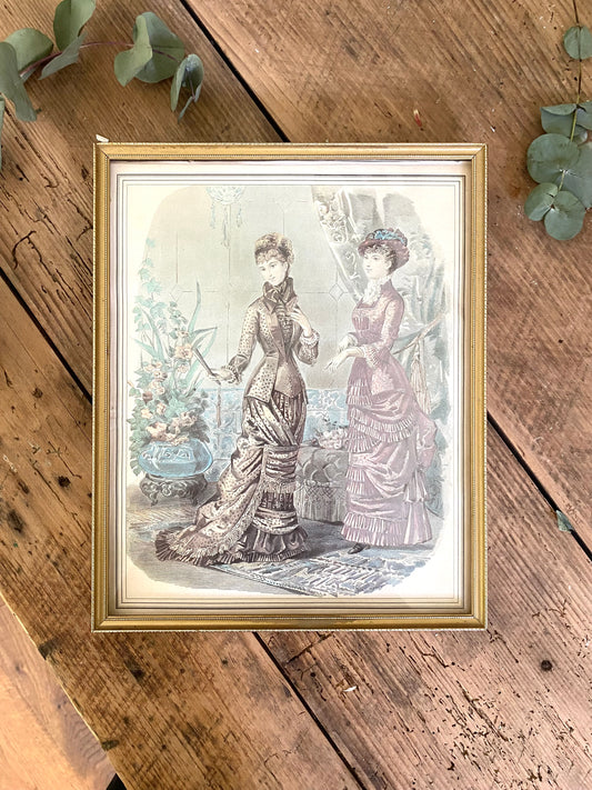 Gravure de mode ancienne encadrée
