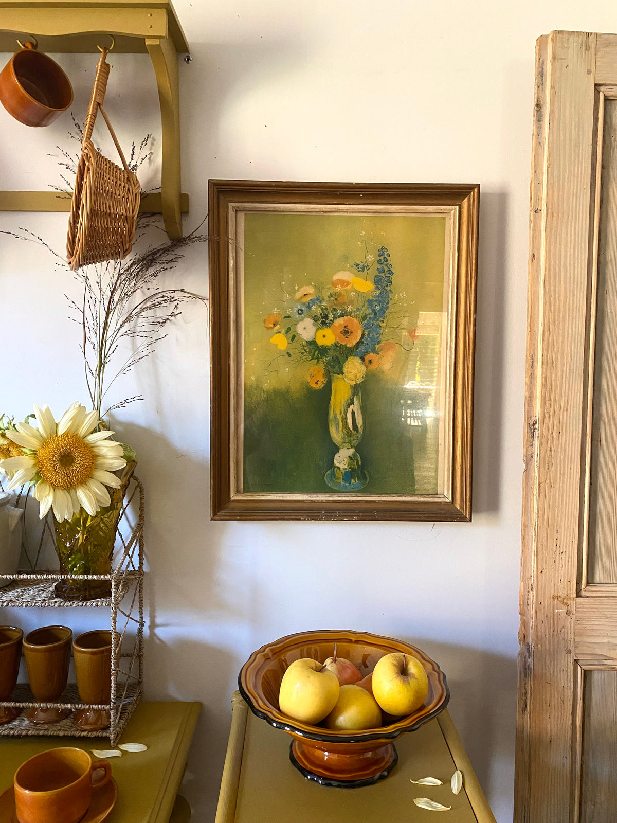 Reproduction encadrée « Fleurs des champs » d'après Odilon Redon