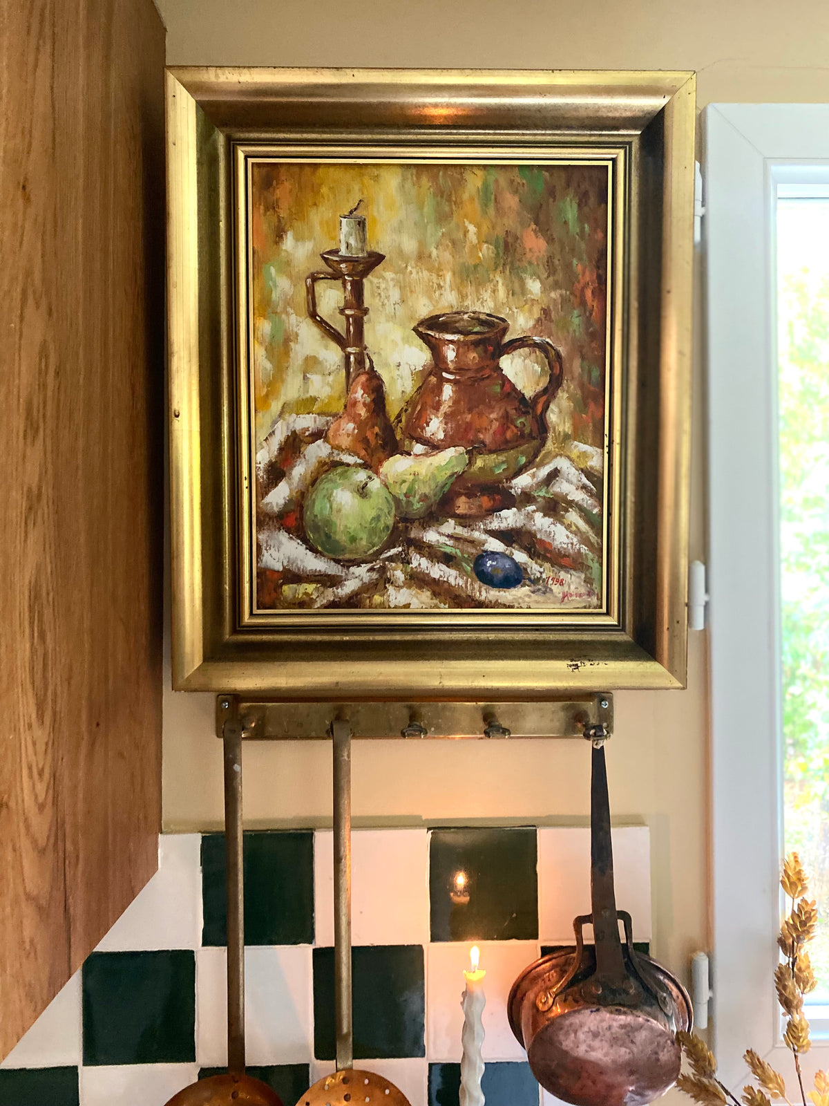 Nature morte à la cruche en cuivre et au chandelie