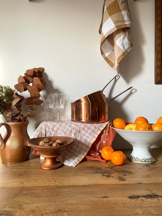 Duo de Casseroles en cuivre milieu du XXe siècle de fabrication française par Métaux Ouvrés Vesoul