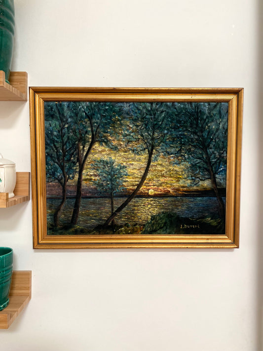 Tableau Huile Lucien DUVERT (Montluçon) - Paysage Post-Impressionniste