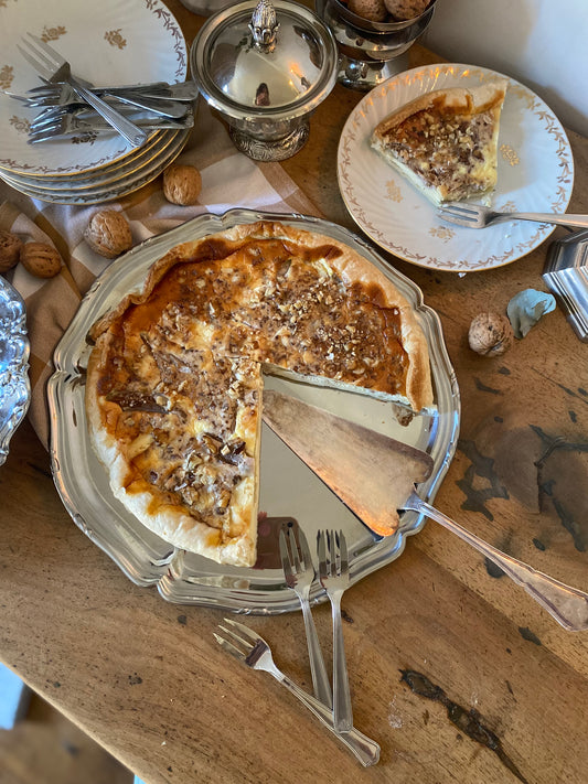 Plat à tarte en inox Guy Degrenne 1970