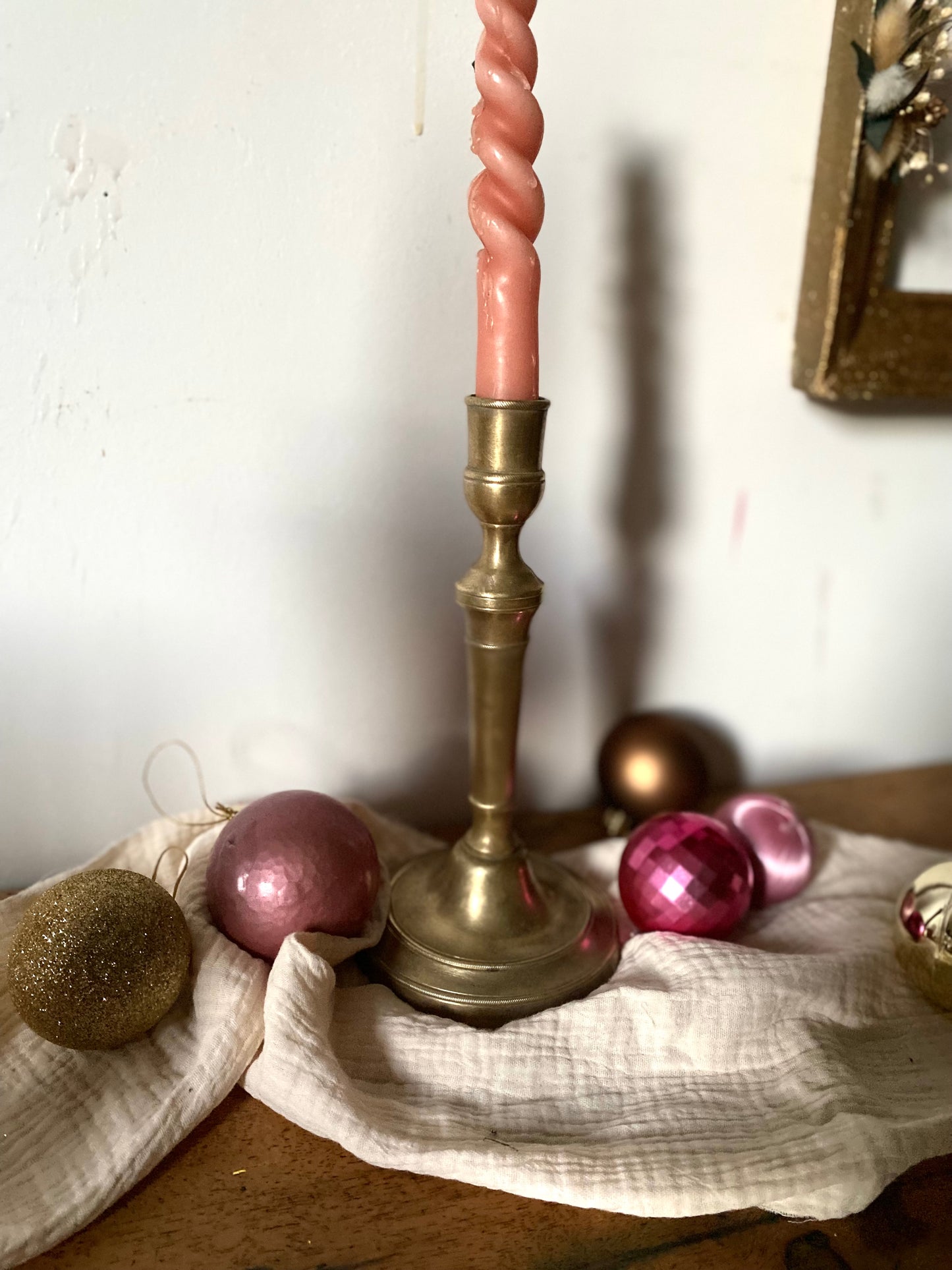 Bougeoir en laiton ancien