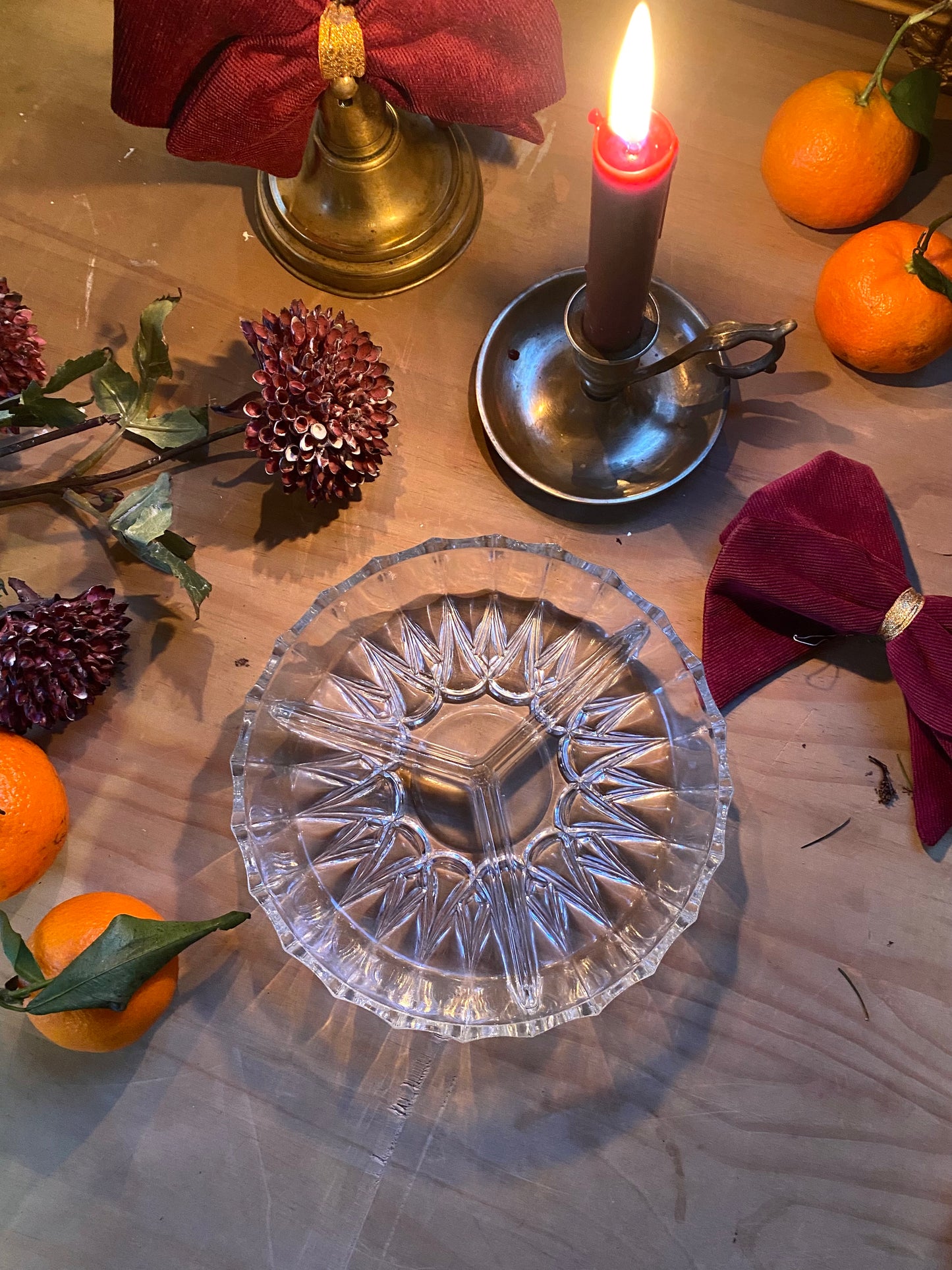 Plat à compartiment en verre moulé