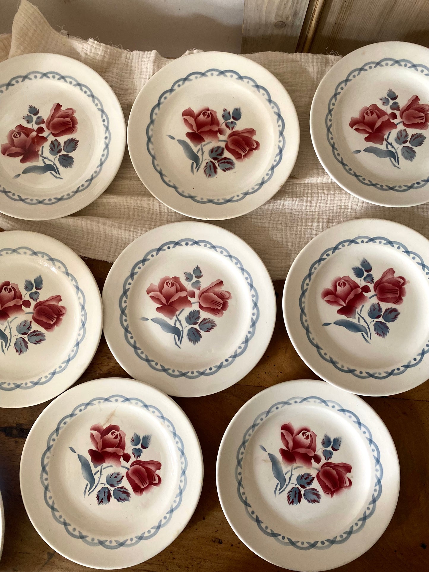 Service à dessert ancien Digoin & Sarreguemines – Modèle "Cannes" 1940