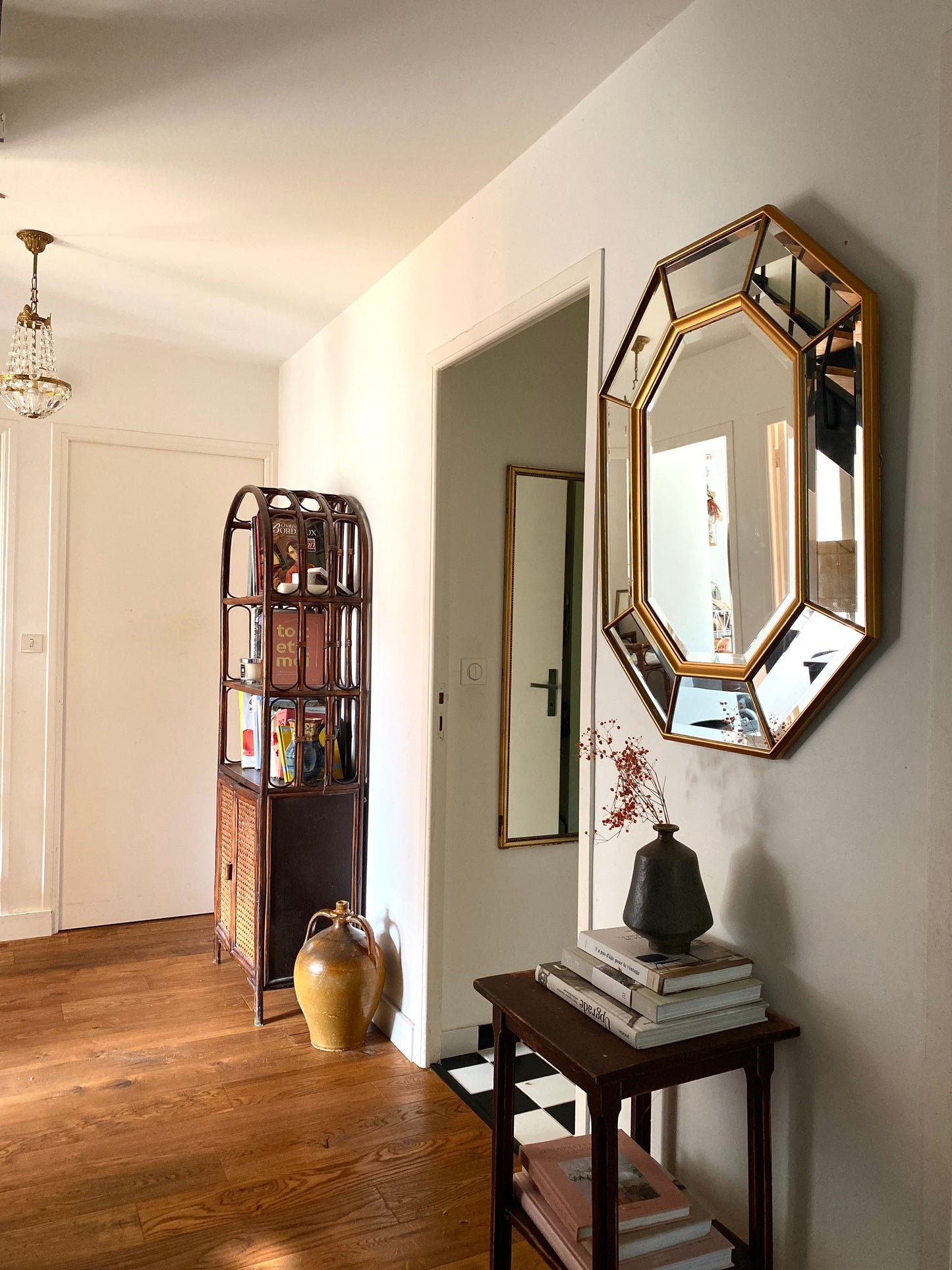 Miroir octogonal Art Déco ancien