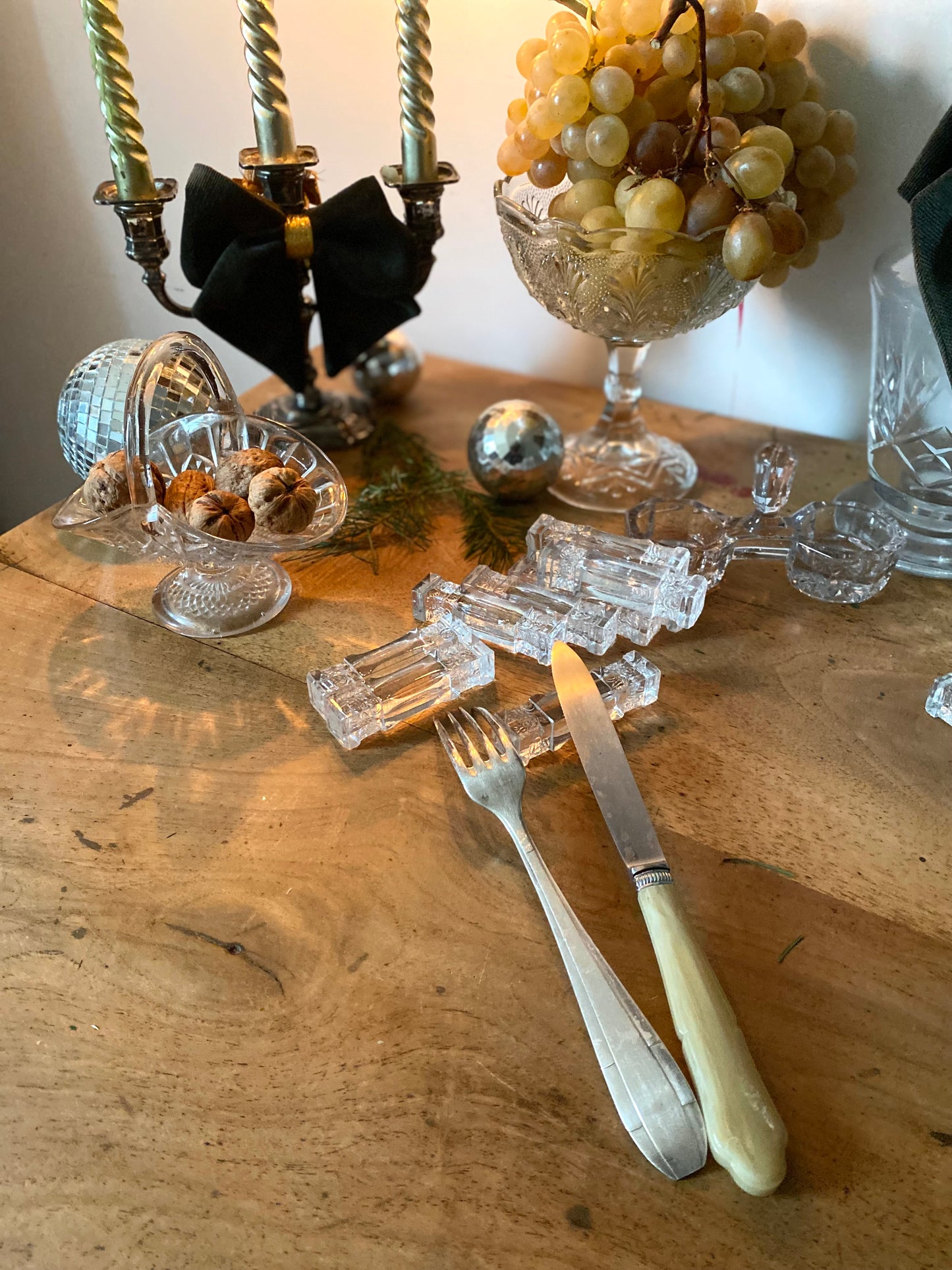 Porte-couteaux en cristal ancien