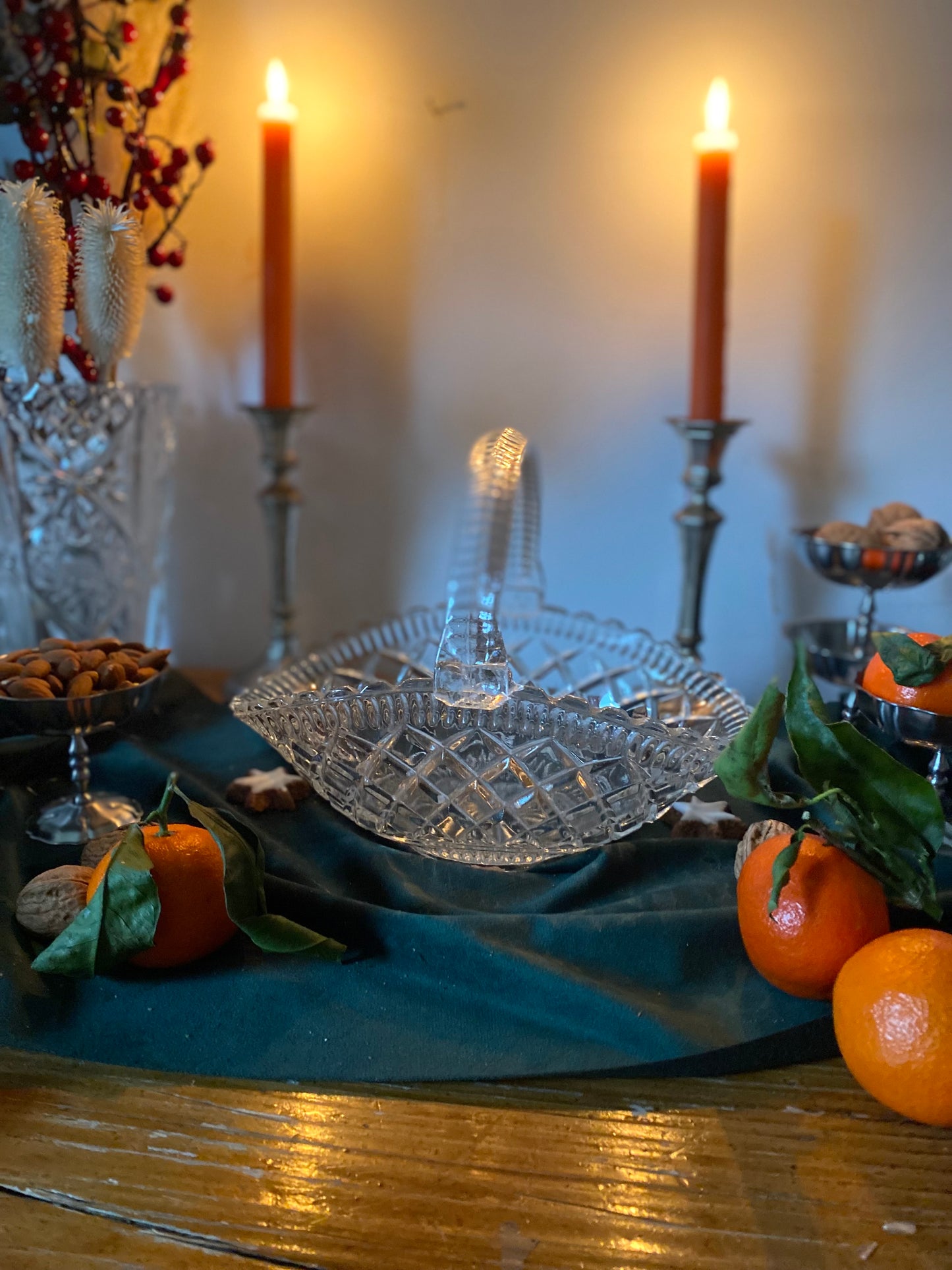 Corbeille à fruit en verre ancien