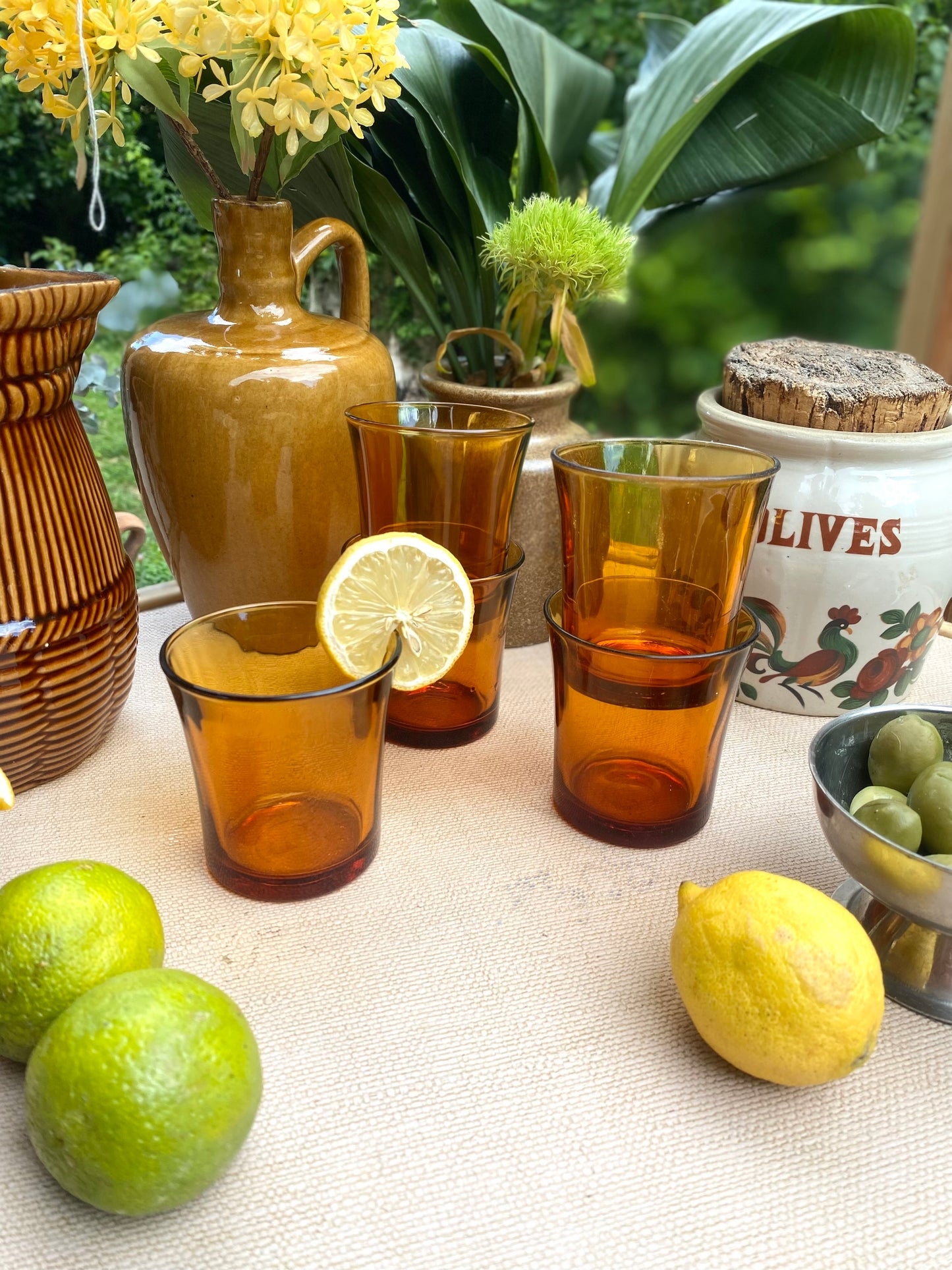 Verres ambré vintage