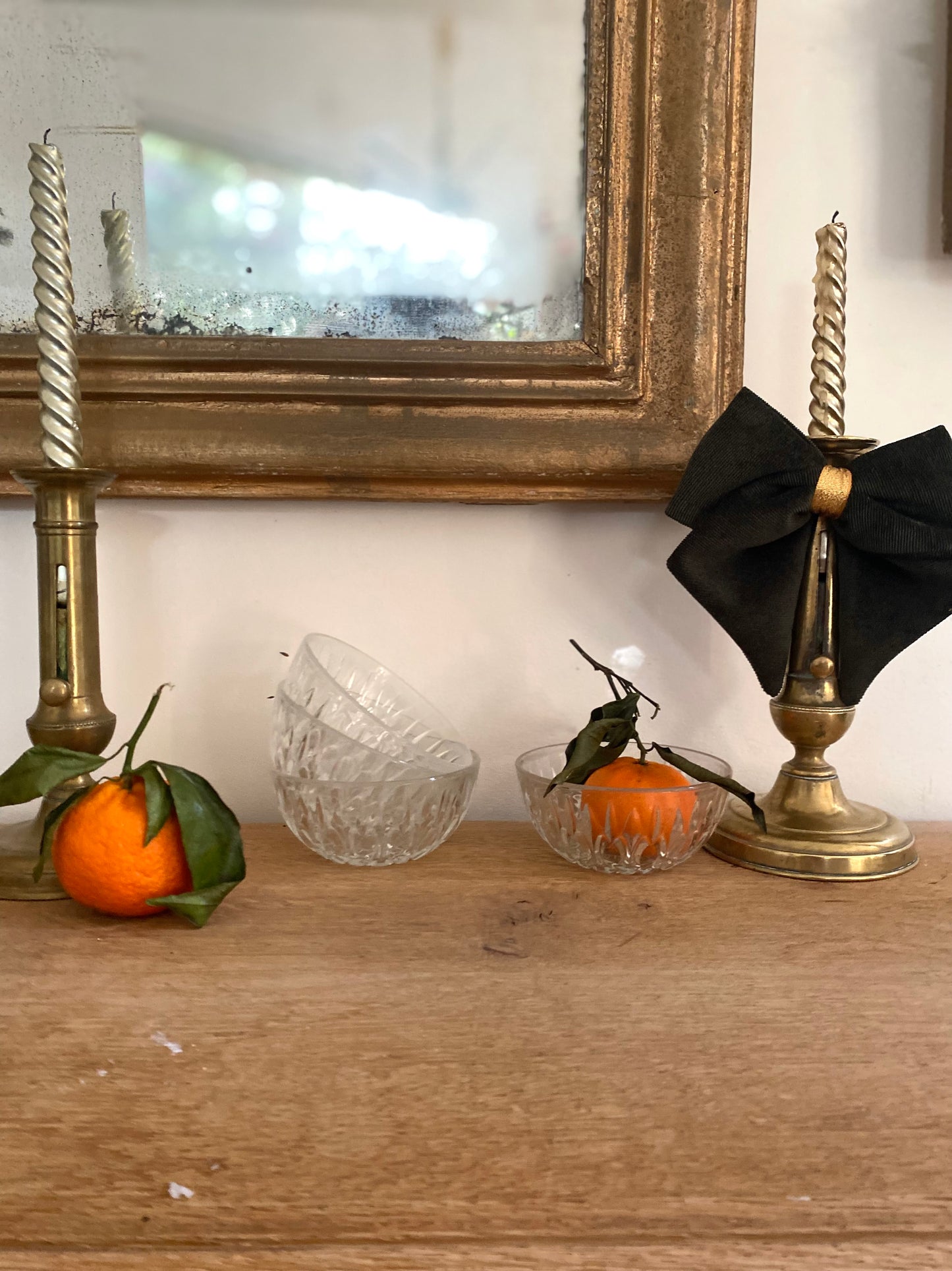 4 Coupelles en verre ciselé