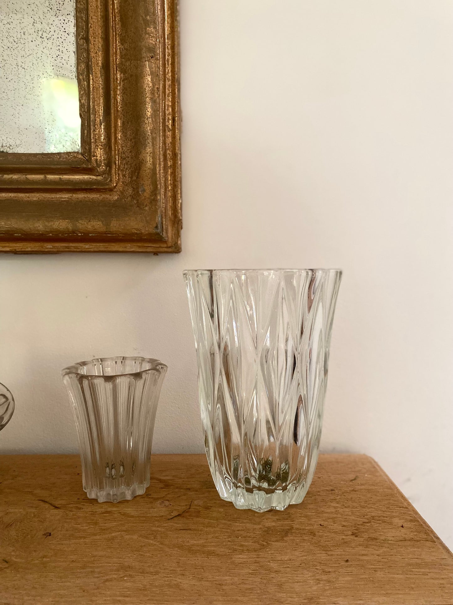 Duo de vase en verre vintage
