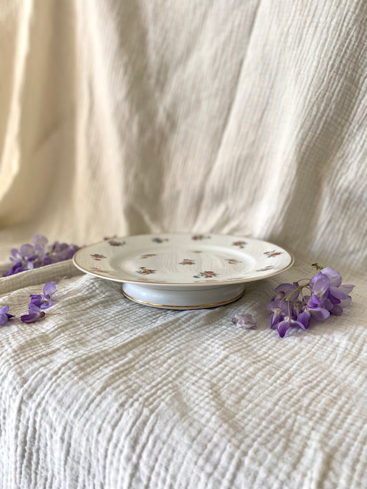 Élégant Compotier en Porcelaine de Limoges - Décor Floral & Or