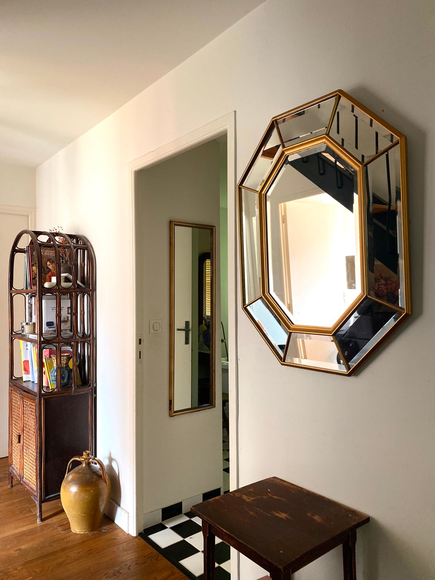 Miroir octogonal Art Déco ancien