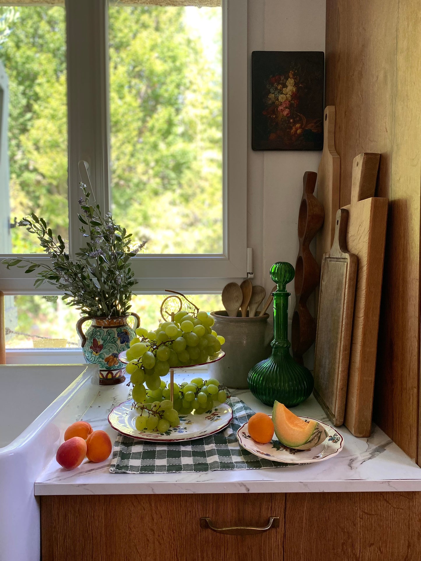 Serviteur muet en faïence de Salins, décor Joséphine