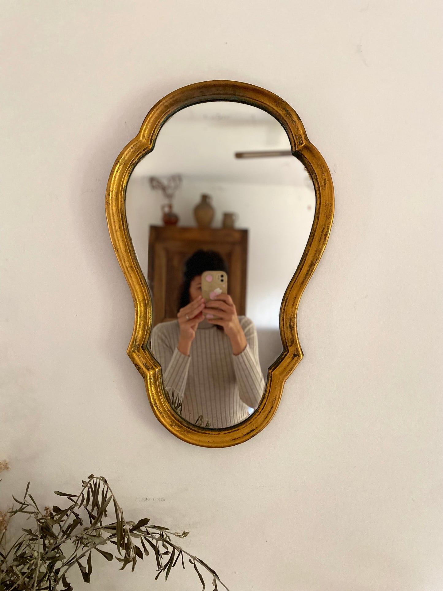 Miroir ancien de style rococo