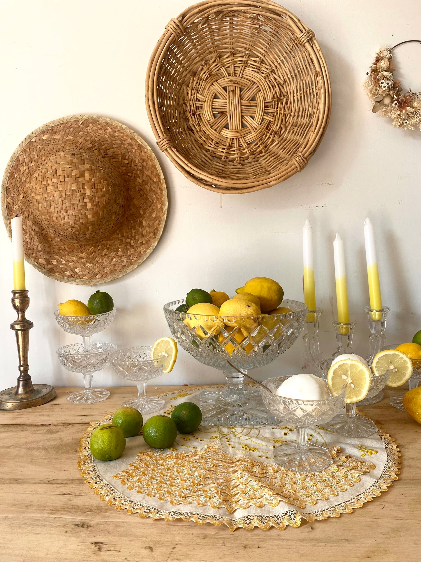 Service à fruit en cristal ancien