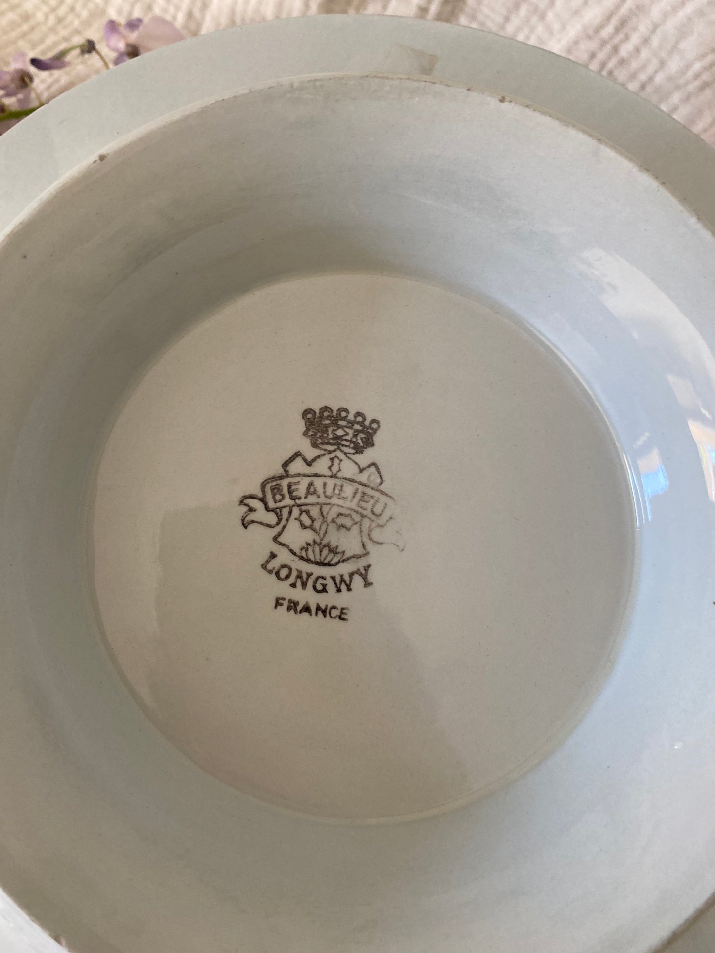 Rare Compotier Ancien - Longwy, Modèle "Beaulieu"